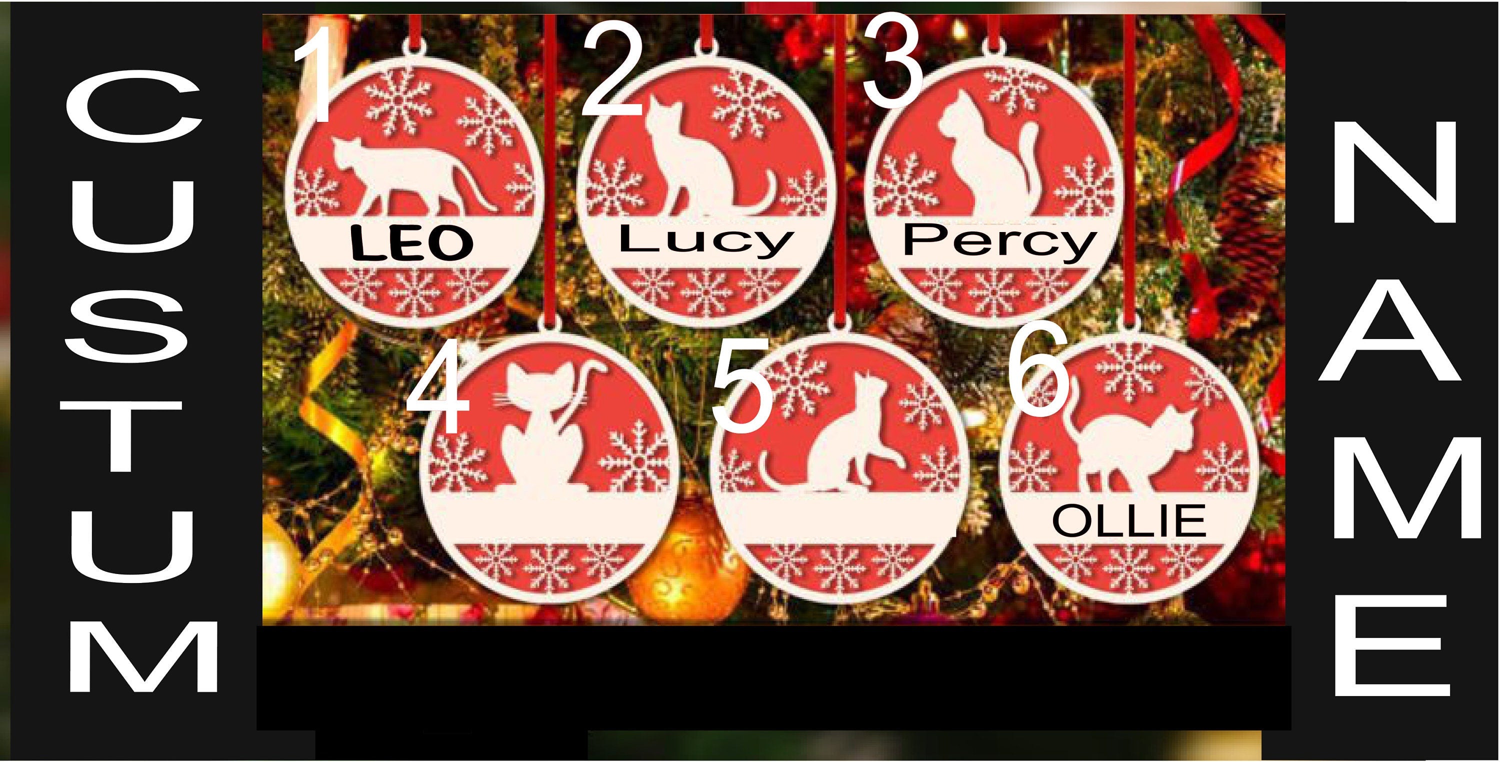 Custom Cat Christmas Ornament: Personalized Yule Tree Decoration