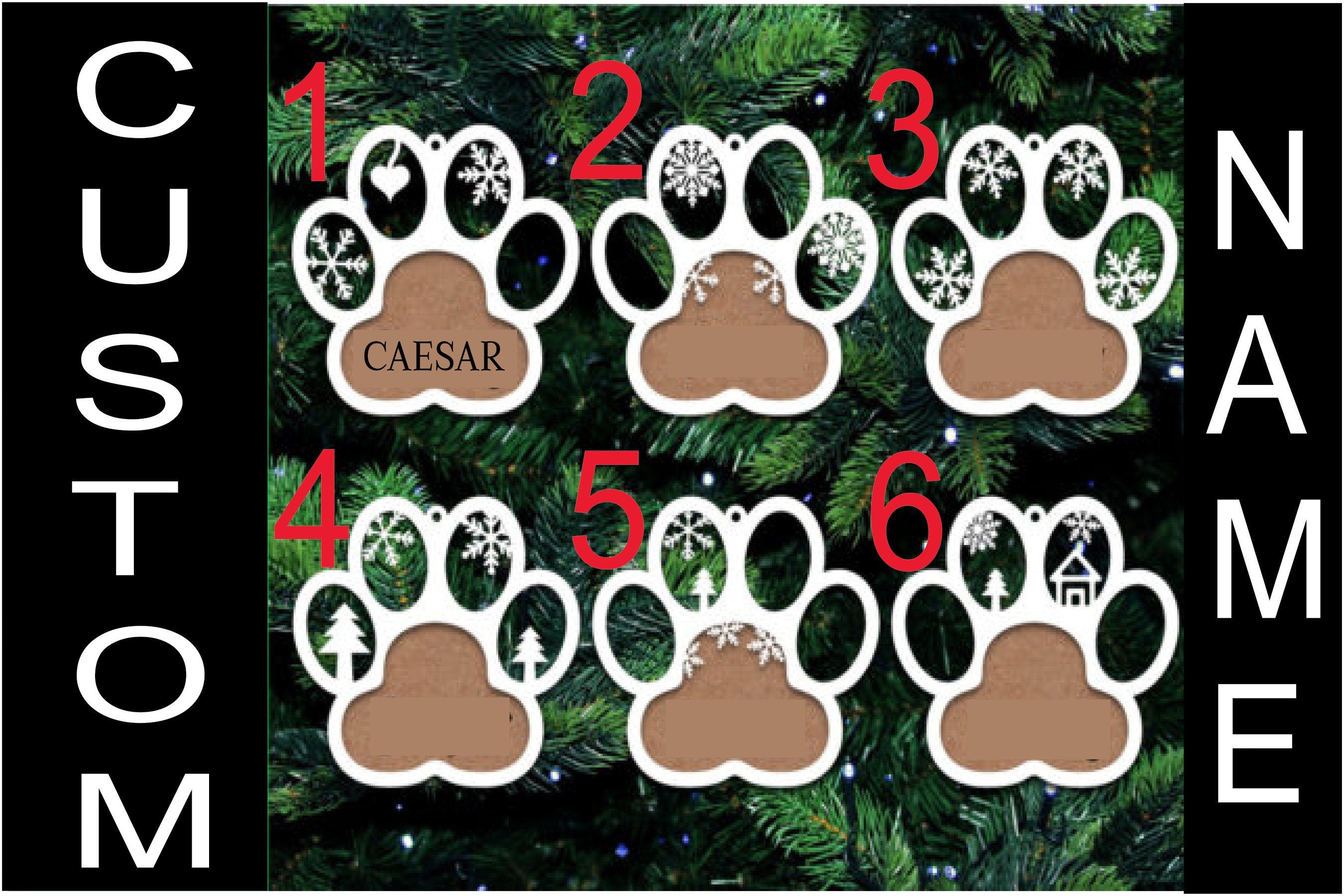 Custom Dog Paw Christmas Ornament: Personalized Yule Tree Decoration