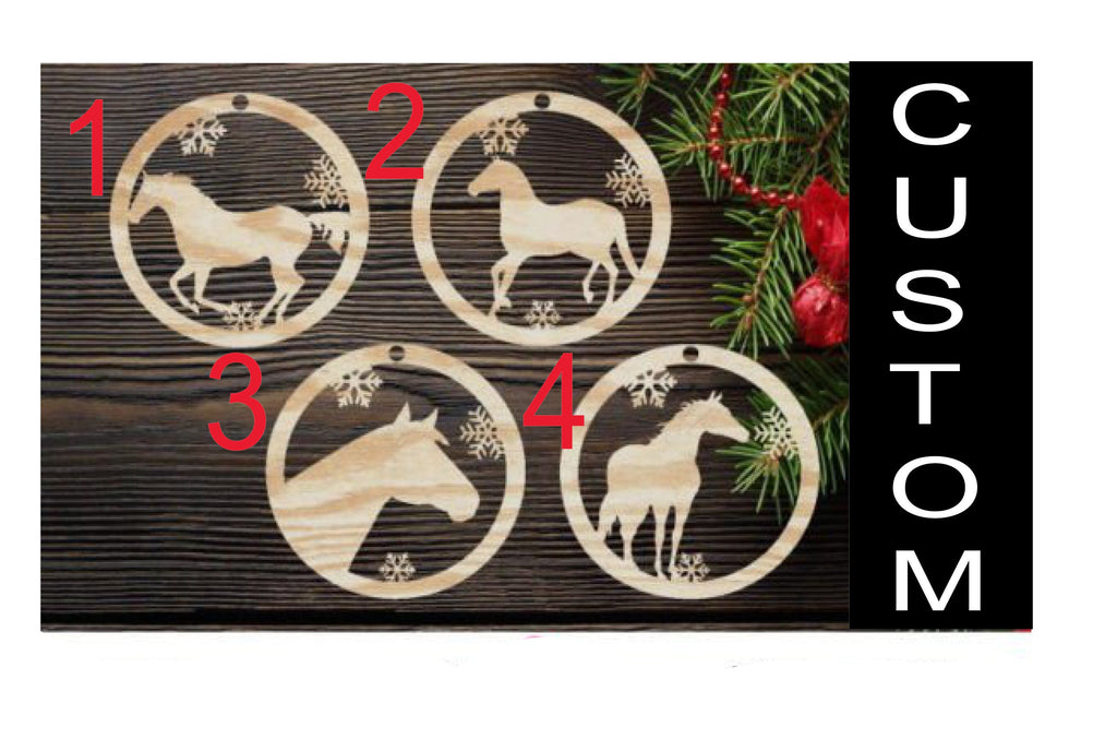 Custom Horse Name Christmas Ornament: Handmade Wood Yule Decor