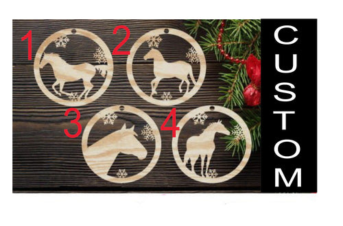 Custom Horse Name Christmas Ornament: Handmade Wood Yule Decor