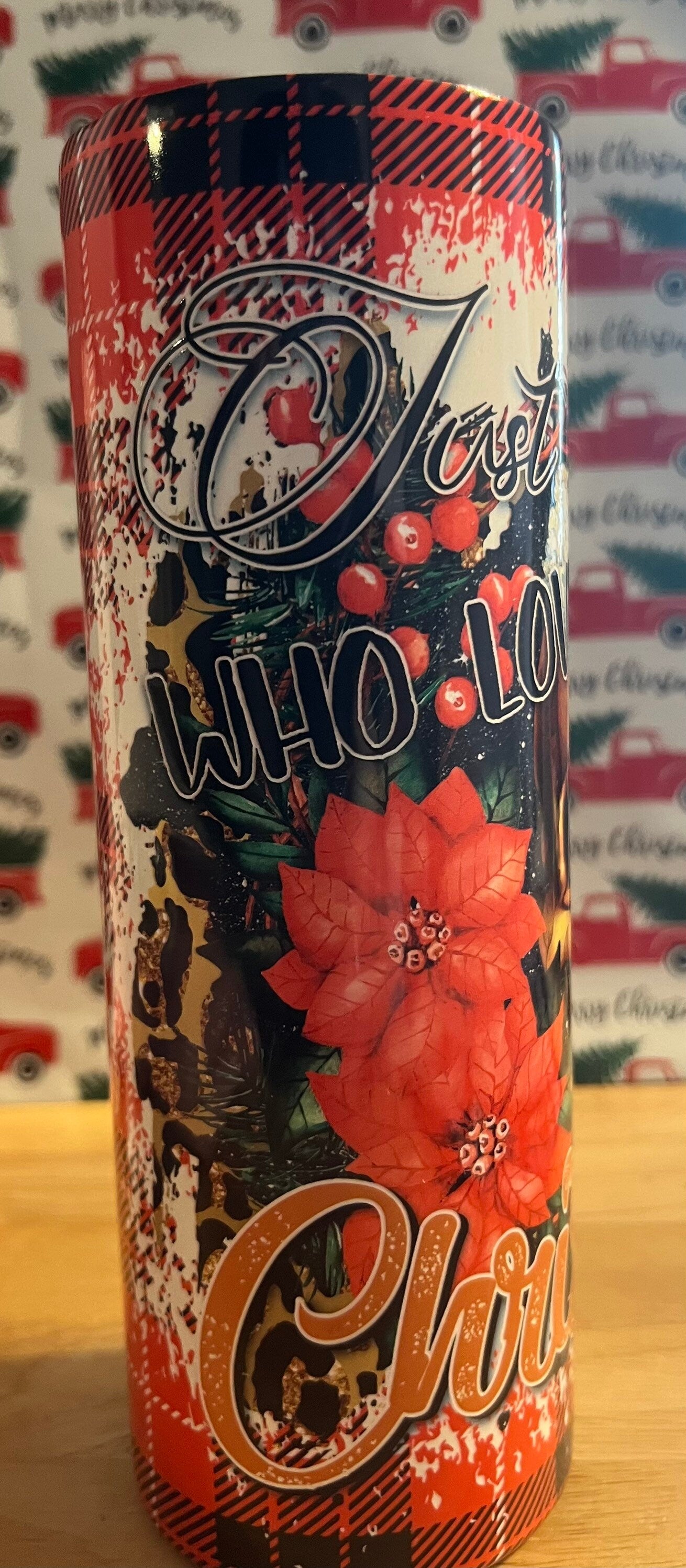 Scary Claus Skull Tumbler: Creepy Christmas 20oz Skinny Tumbler