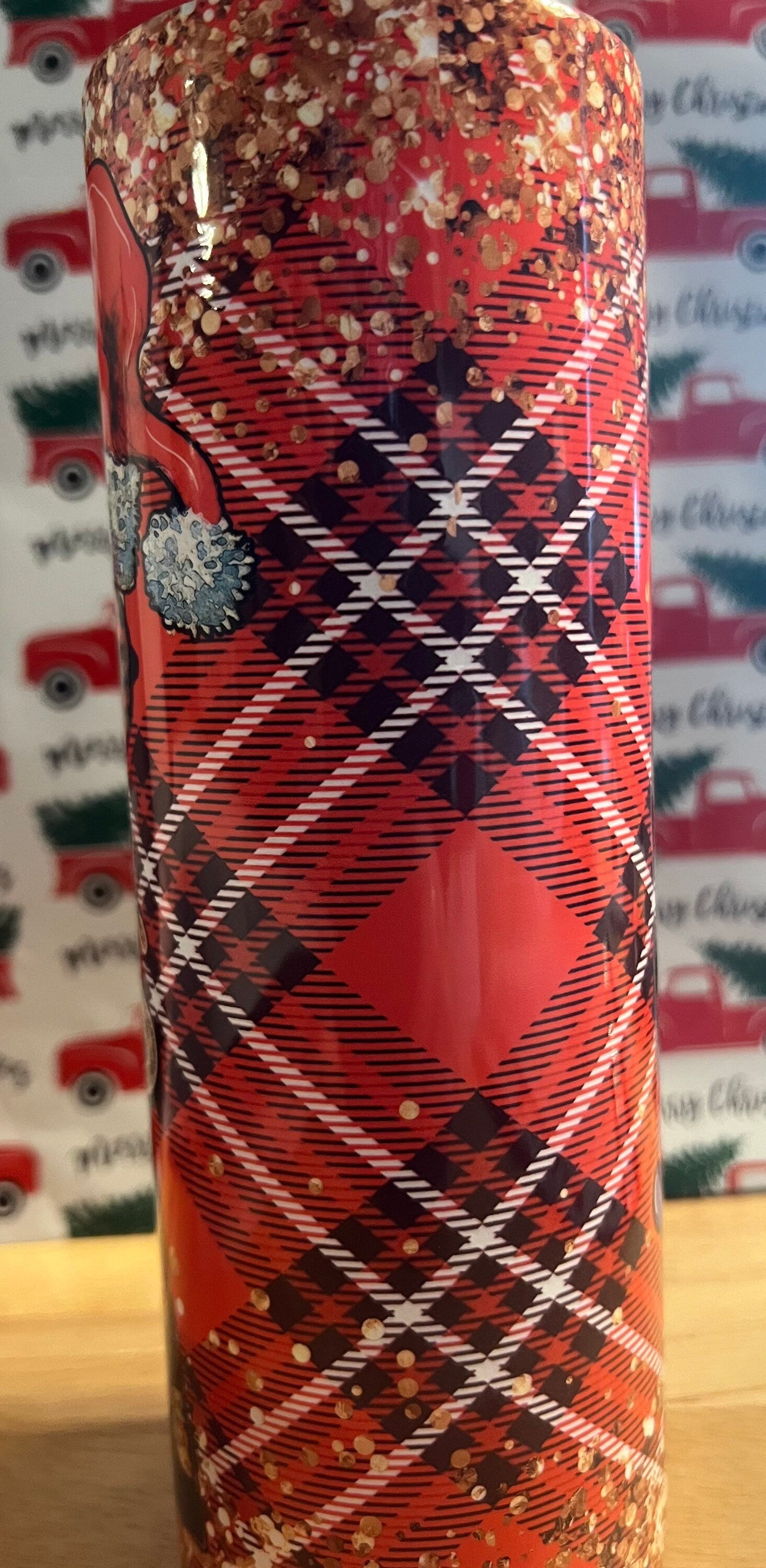 Scary Claus Skull Tumbler: Creepy Christmas 20oz Skinny Tumbler