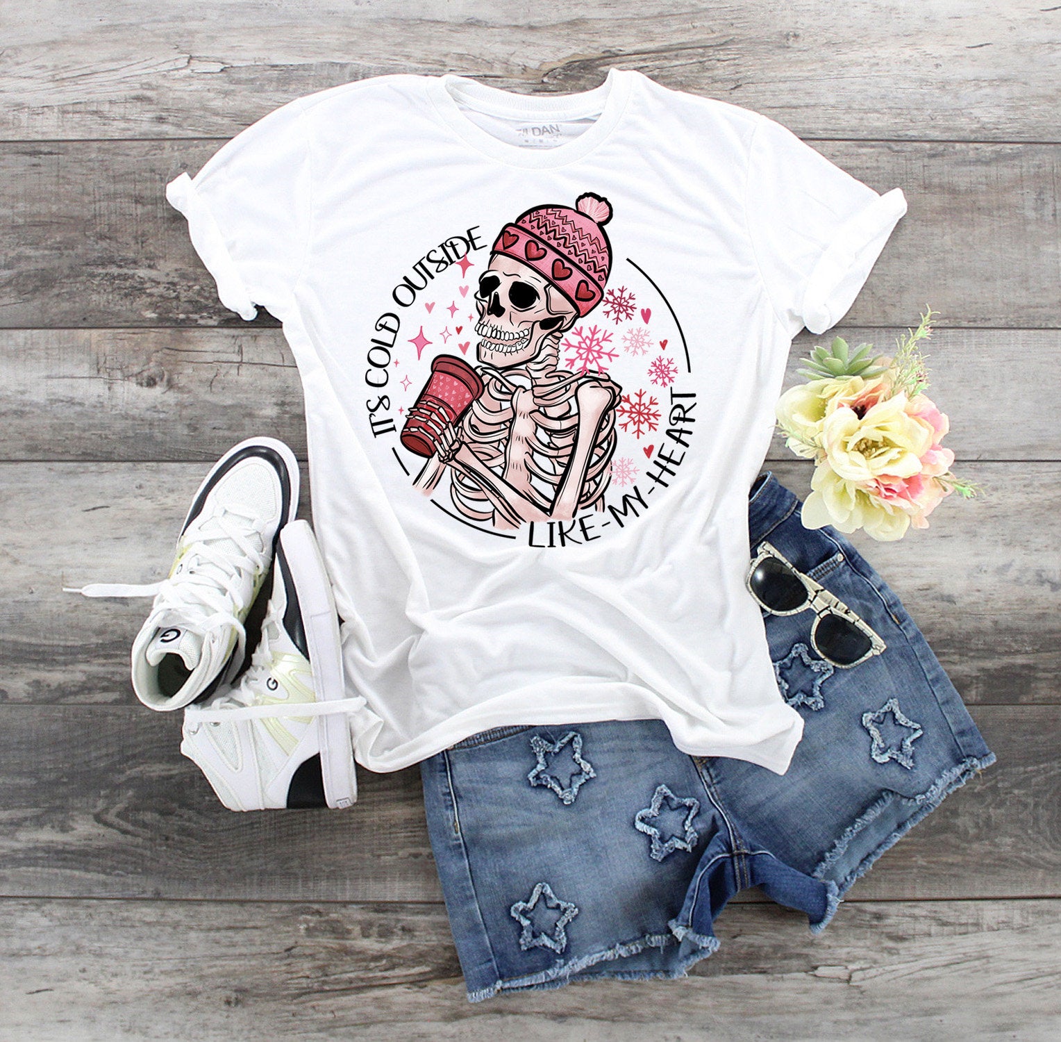 Funny Valentine Skeleton Shirt: It's Cold Outside My Heart