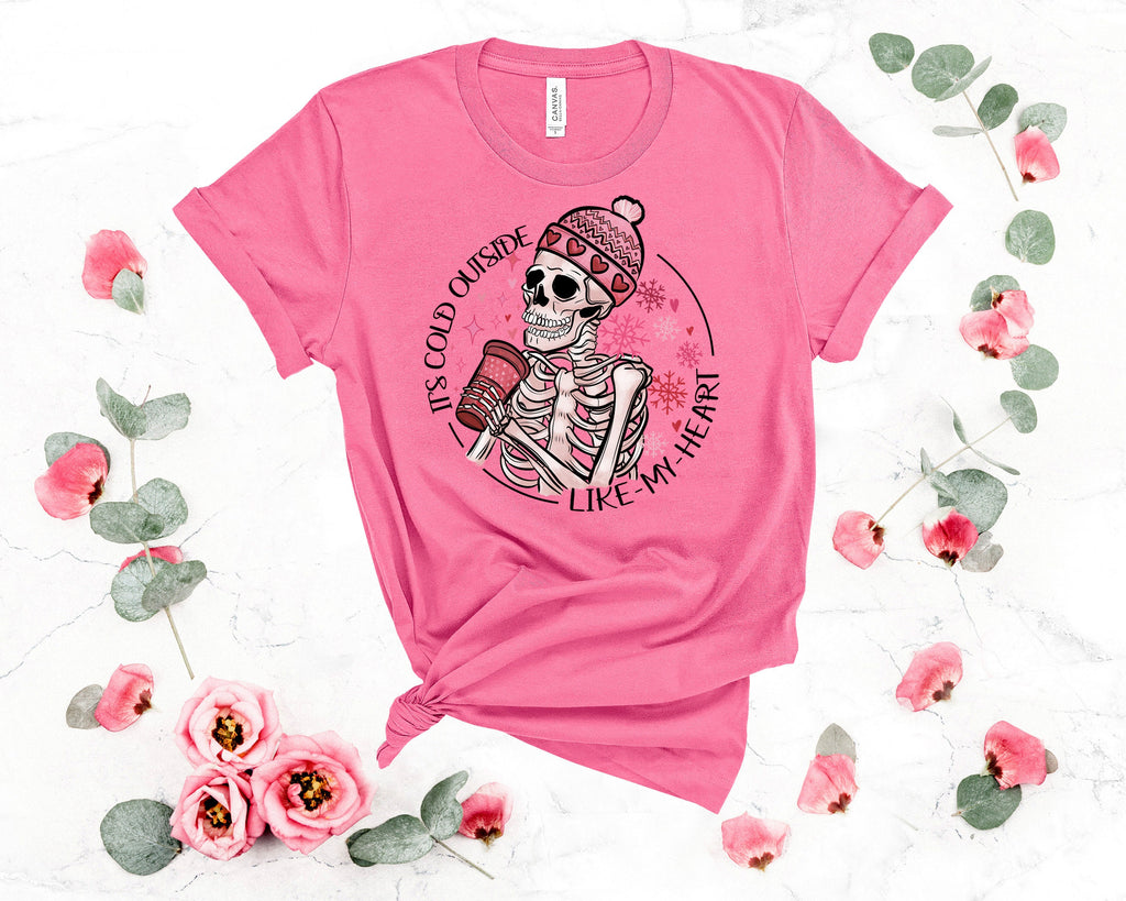 Funny Valentine Skeleton Shirt: It's Cold Outside My Heart
