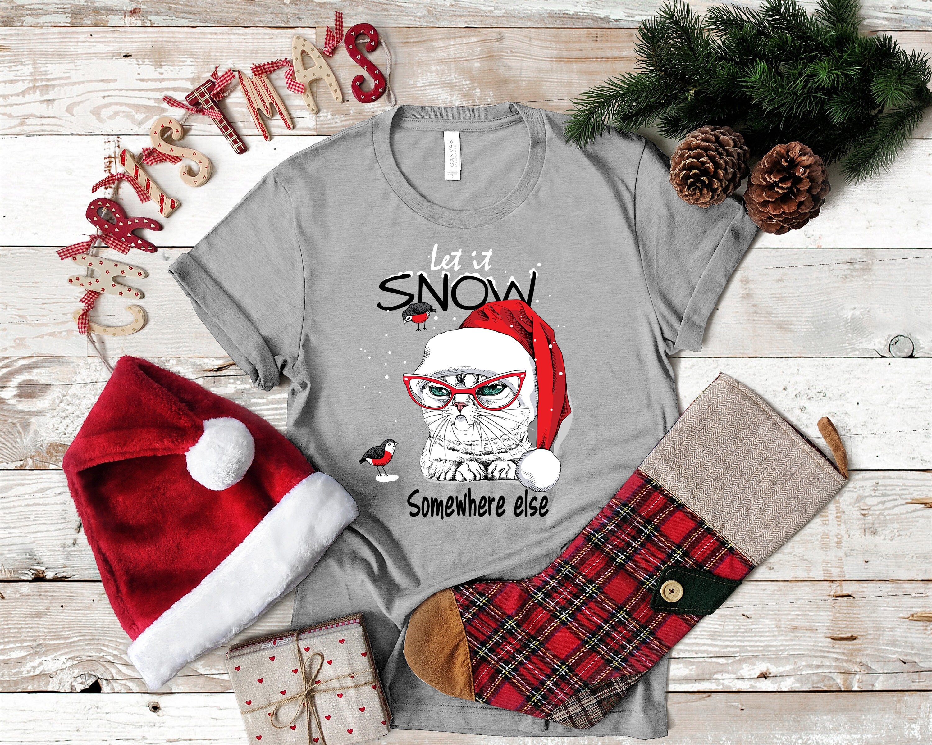 Let It Snow Somewhere Else Cat Sweatshirt - Winter Cat Lover Gift