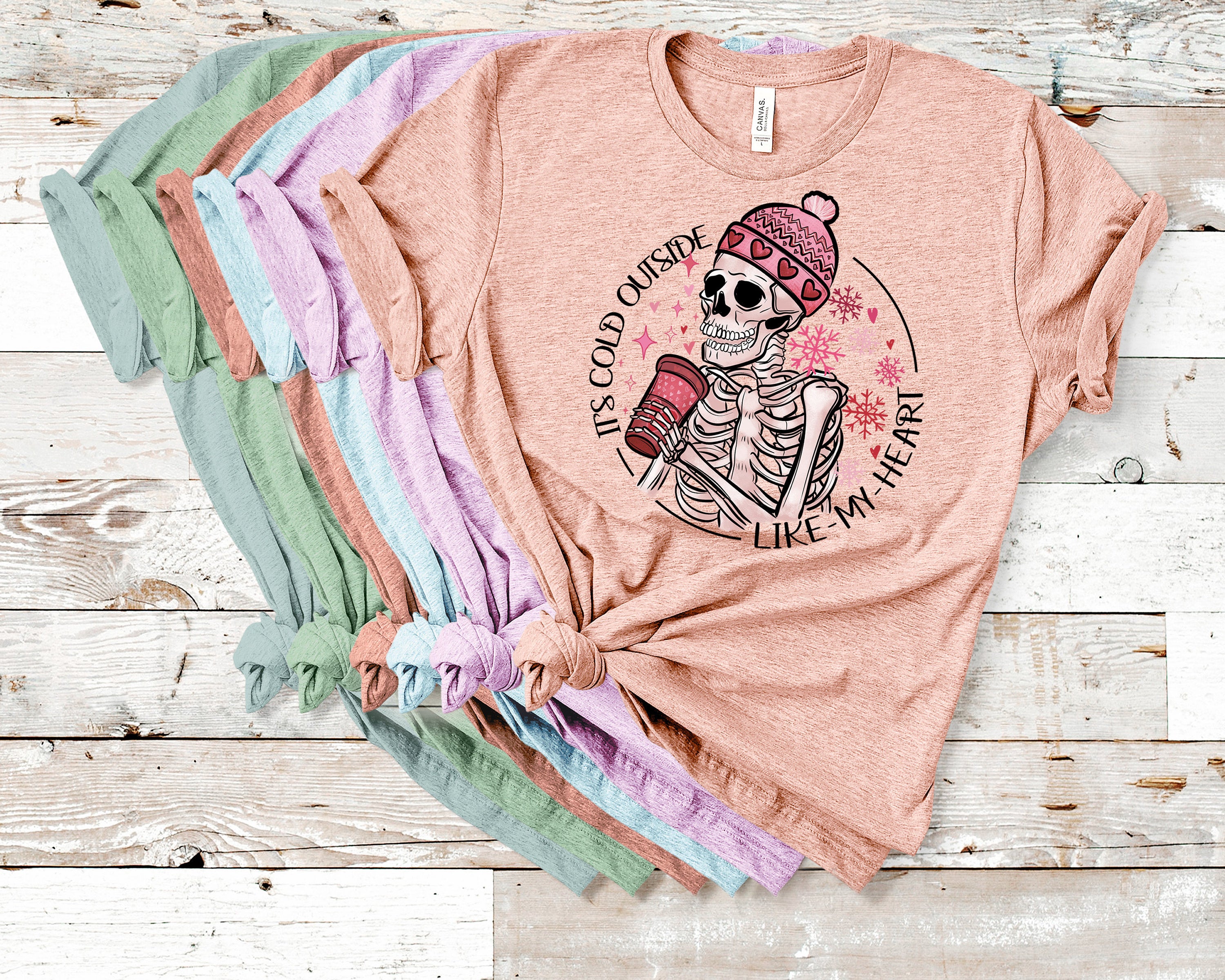 Funny Valentine Skeleton Shirt: It's Cold Outside My Heart
