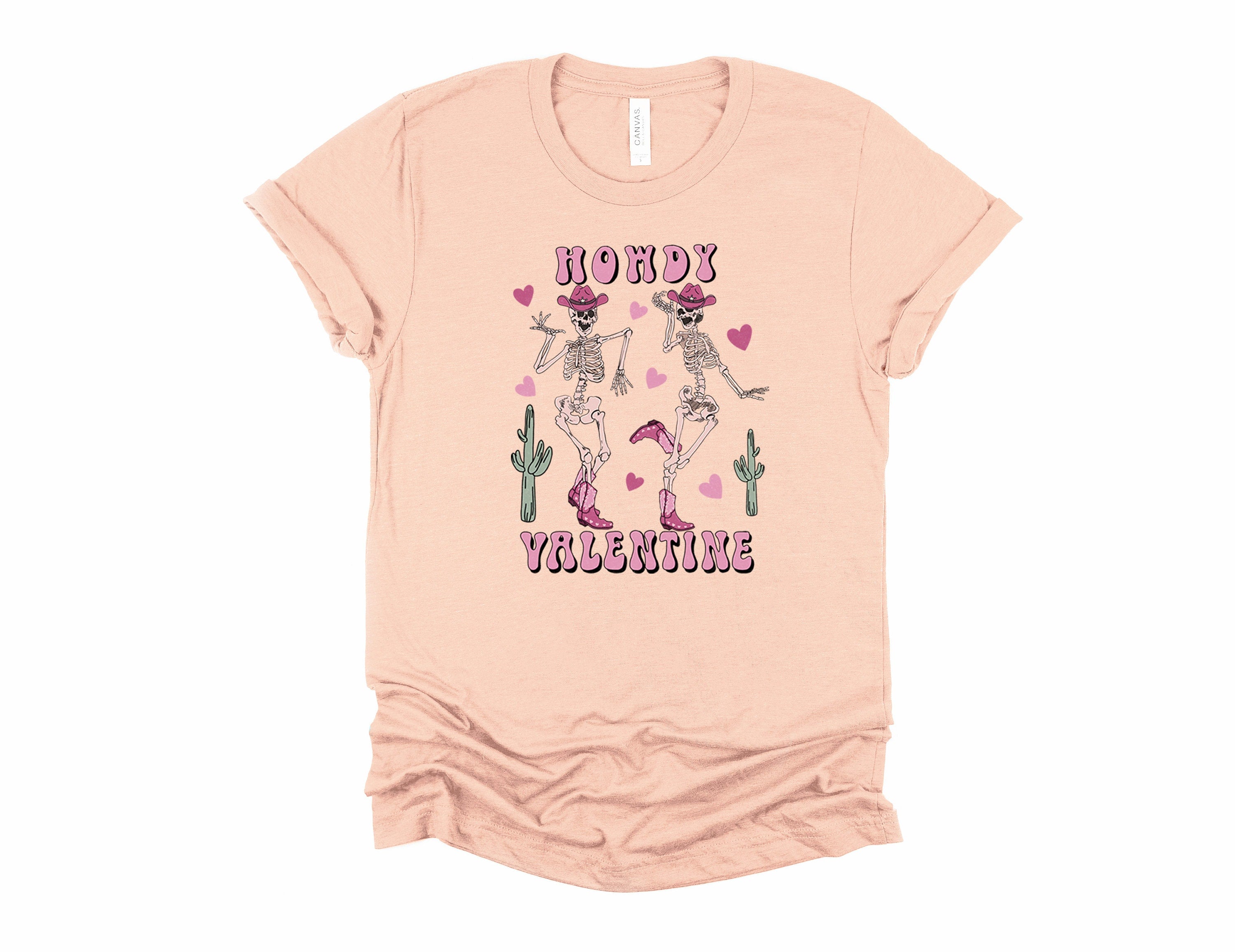 Howdy Valentine Skeleton Shirt: Western Dancing Cowboy Tee