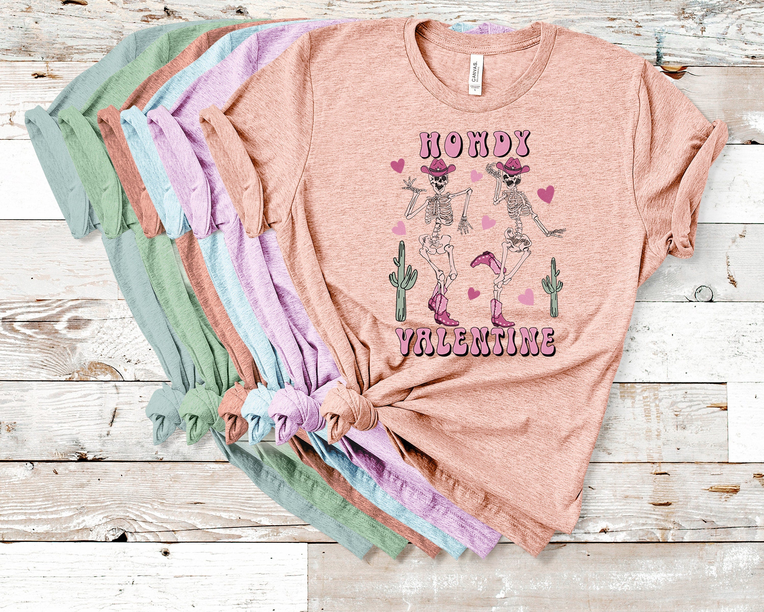 Howdy Valentine Skeleton Shirt: Western Dancing Cowboy Tee