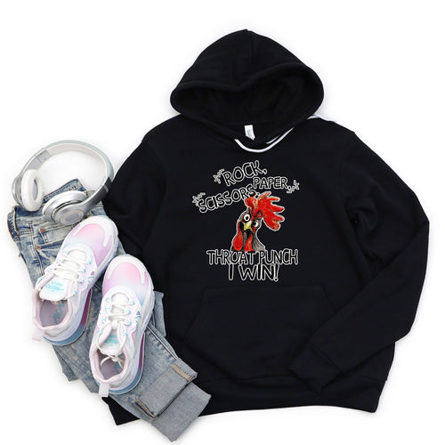 Chicken Rock Paper Scissors Bella Canvas Hoodie