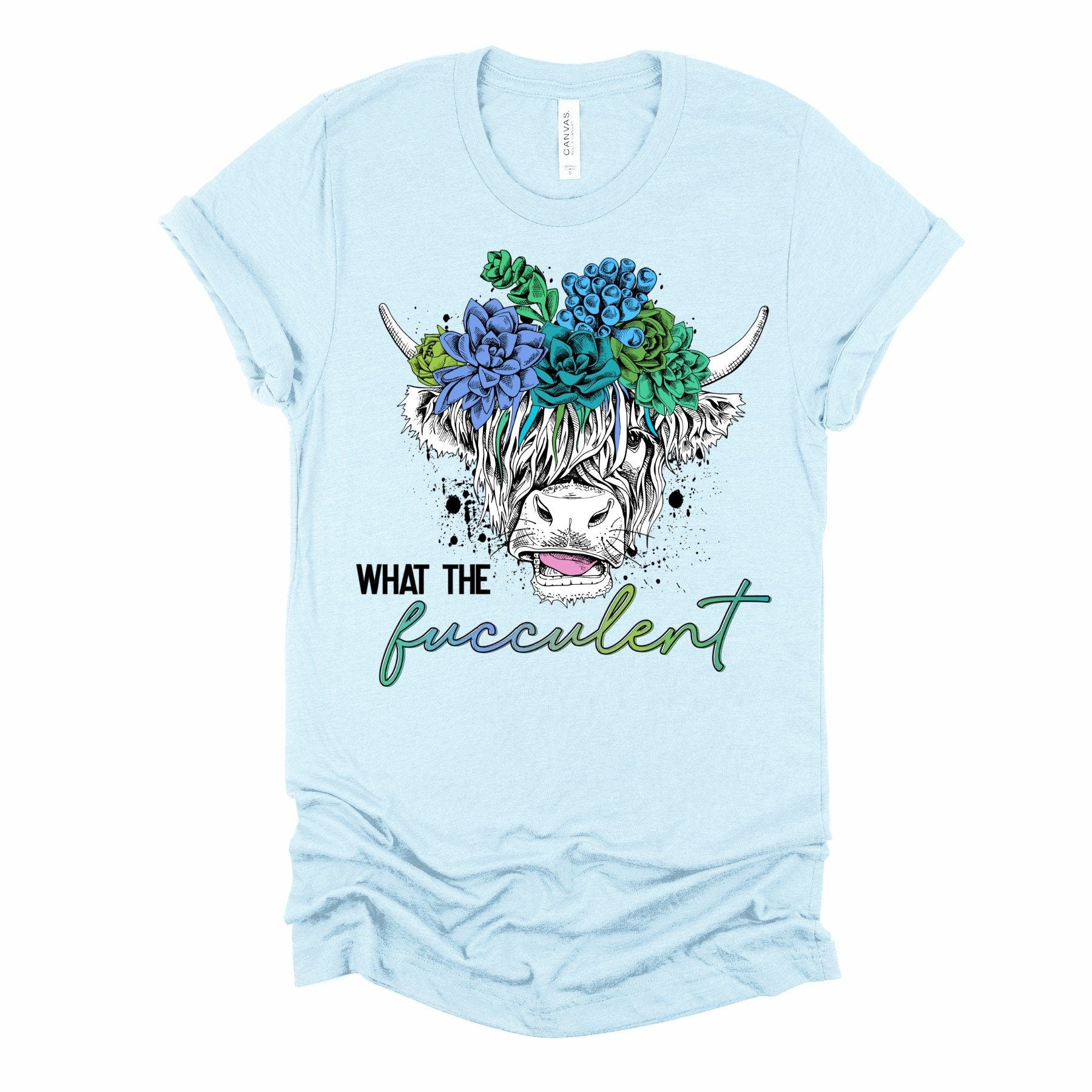 What The Fucculent Highland Cow Succulent T-Shirt