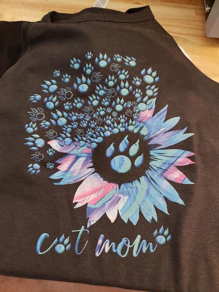 Dog Mom Tank Top: Floral Paw Print Design