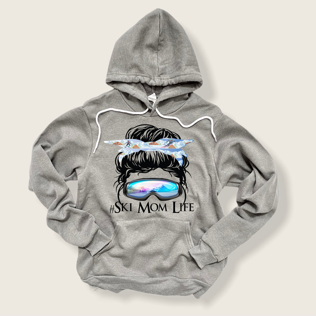 Ski Mom Life Hoodie: Messy Bun, Love To Ski