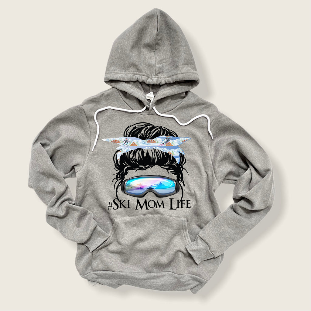 Ski Mom Life Hoodie: Messy Bun, Love To Ski