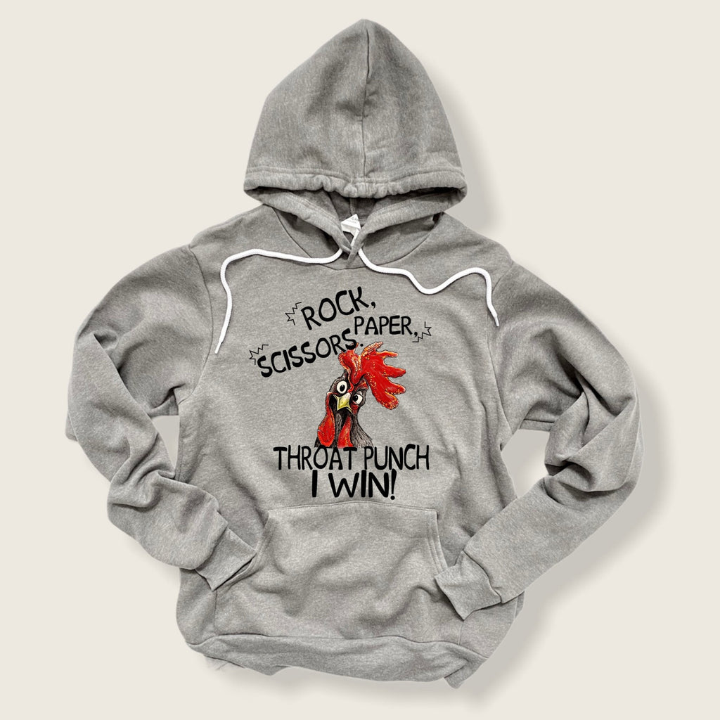 Chicken Rock Paper Scissors Bella Canvas Hoodie