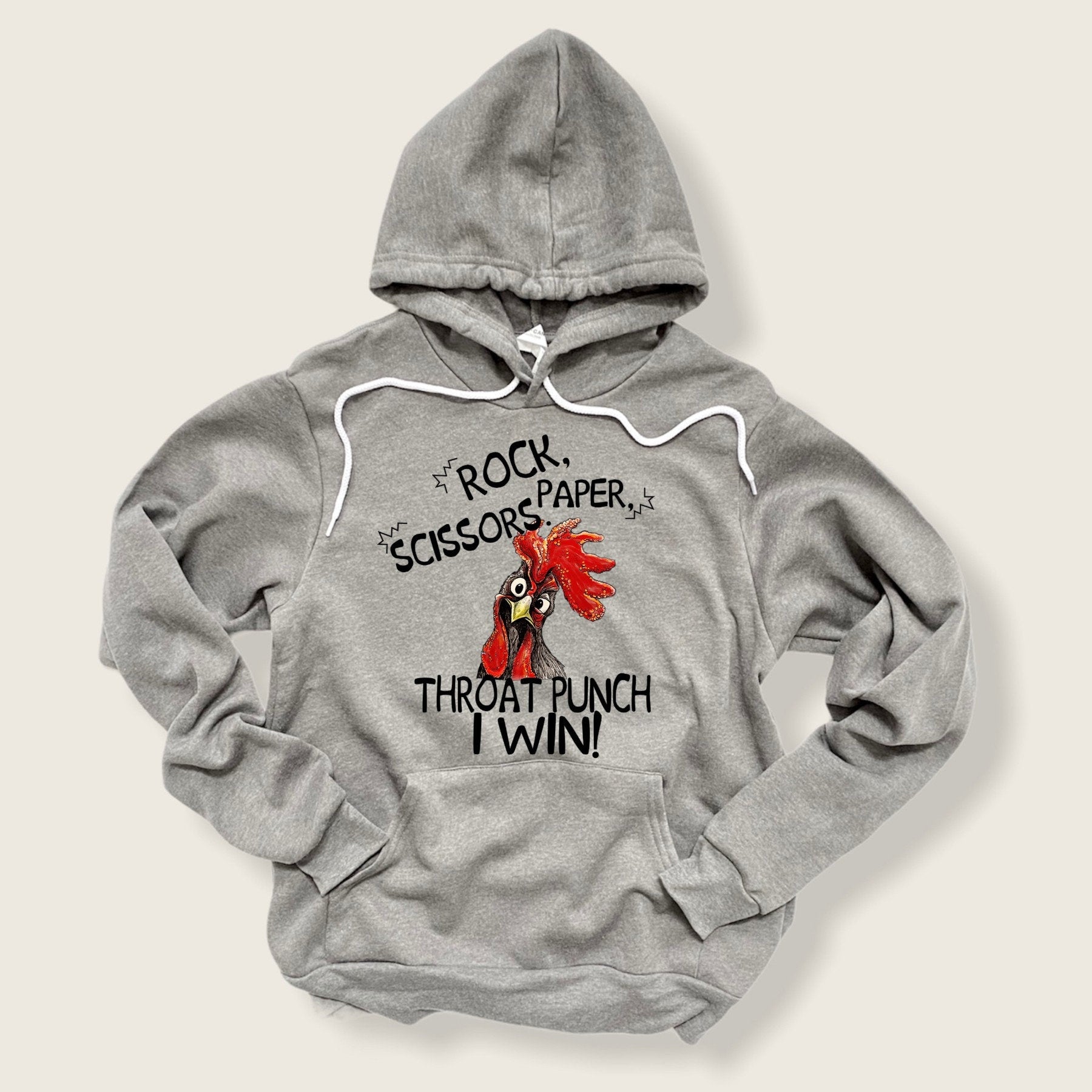 Chicken Rock Paper Scissors Bella Canvas Hoodie