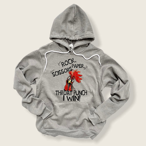 Chicken Rock Paper Scissors Bella Canvas Hoodie