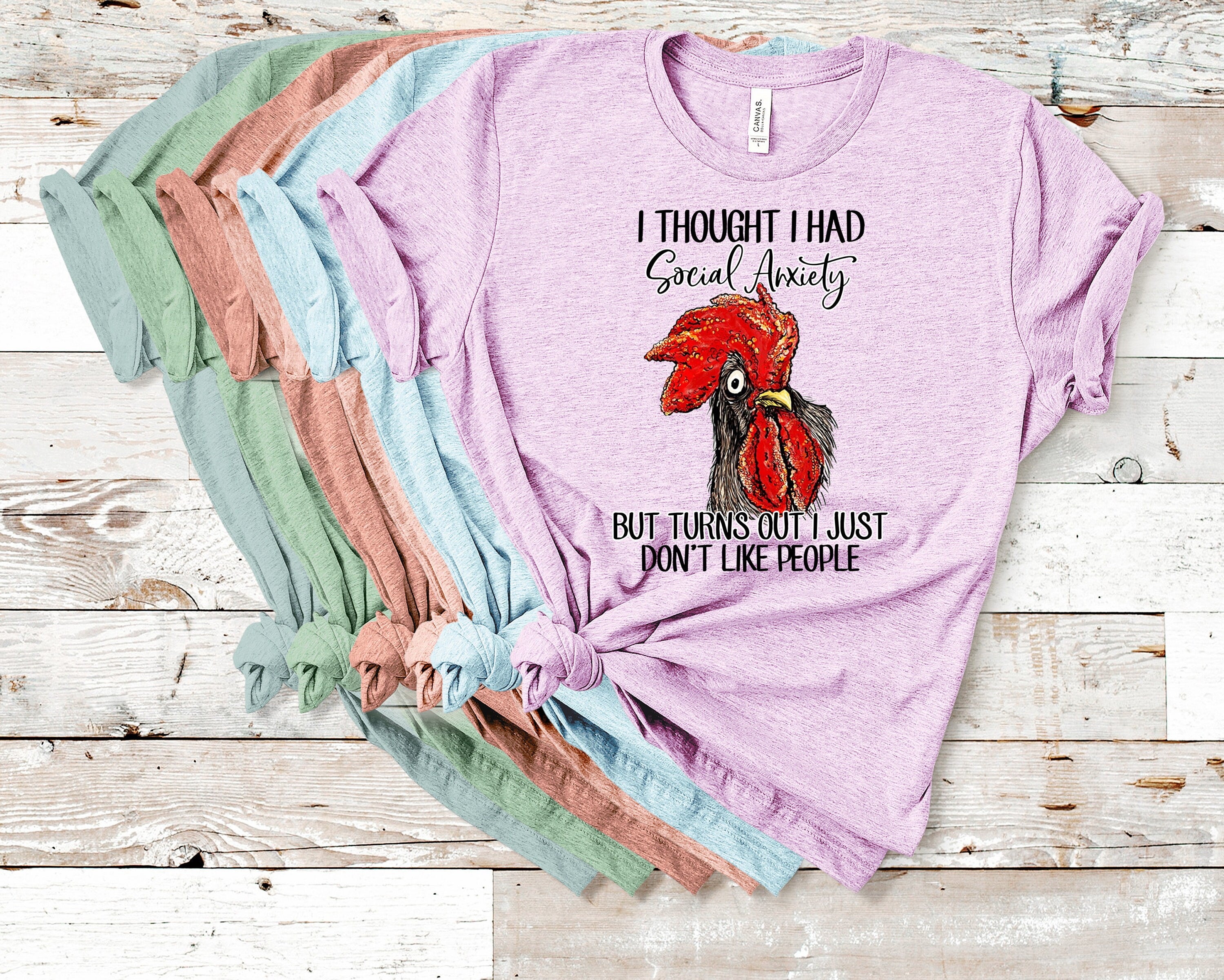 Funny Chicken Graphic Tee: Social Anxiety Humor Shirt