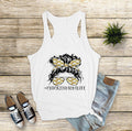 Chicken Mom Life Tank Top: Messy Bun Chicken Lady