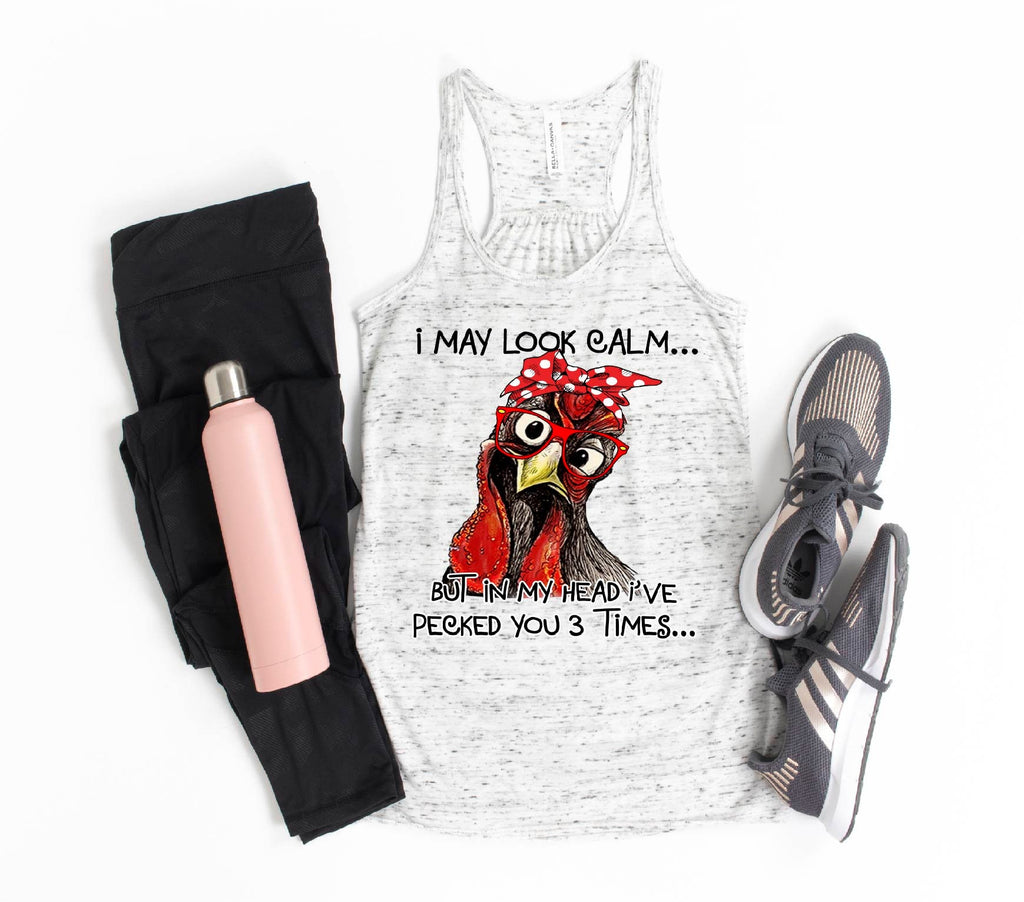I May Look Calm... Chicken Mom Tank Top, Funny Slogan