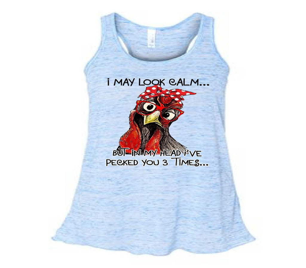 I May Look Calm... Chicken Mom Tank Top, Funny Slogan
