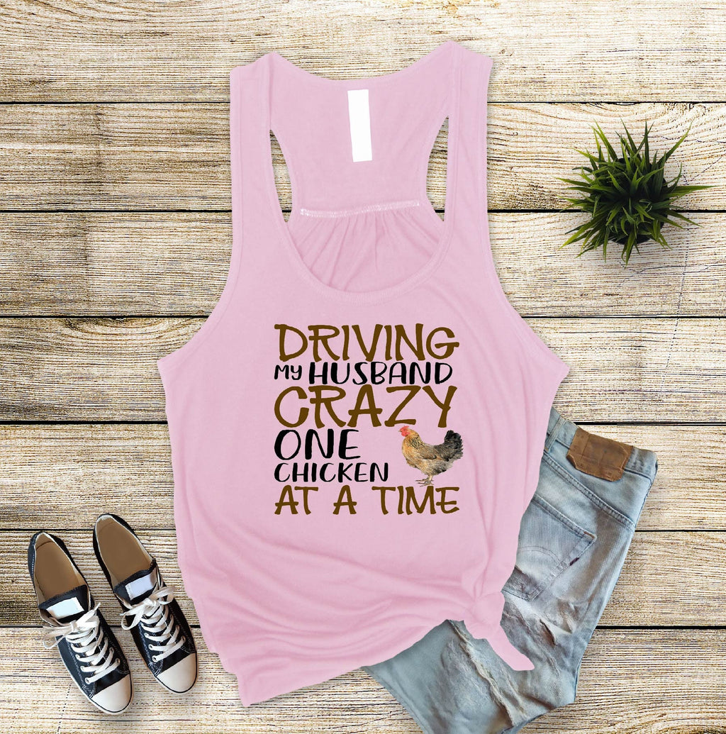 Chicken Mom Tank Top: Driving My Husband Crazy
