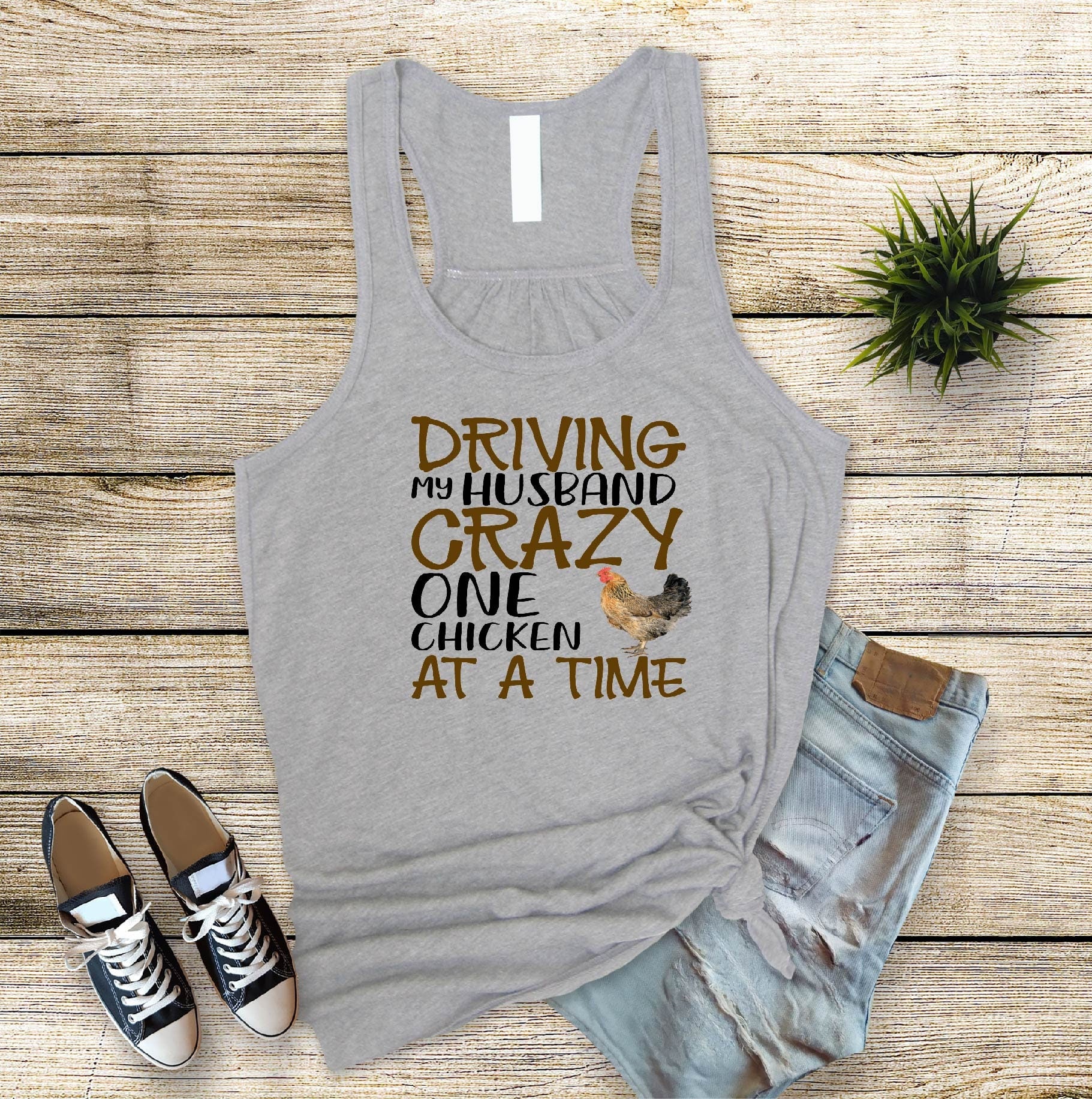 Chicken Mom Tank Top: Driving My Husband Crazy