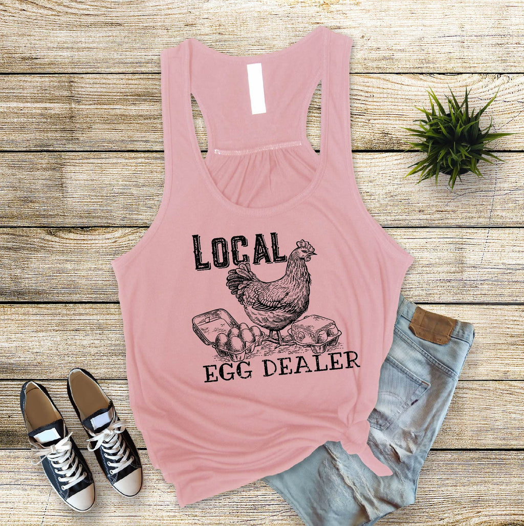 Local Egg Dealer Chicken Tank Top, Funny Chicken Mom Design