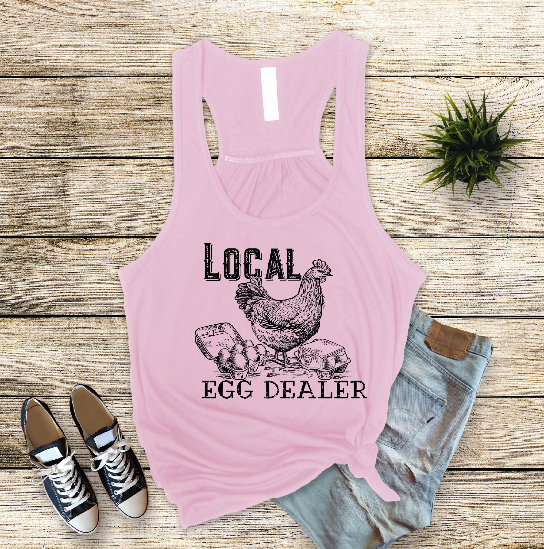 Local Egg Dealer Chicken Tank Top, Funny Chicken Mom Design