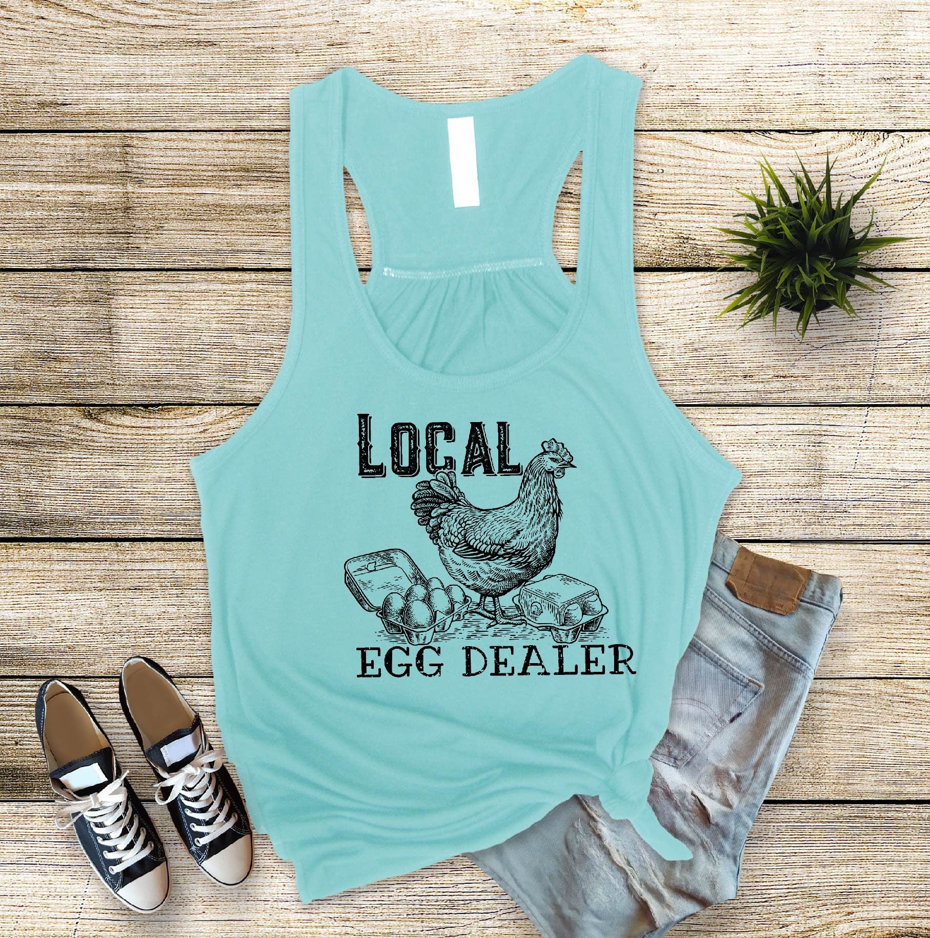 Local Egg Dealer Chicken Tank Top, Funny Chicken Mom Design