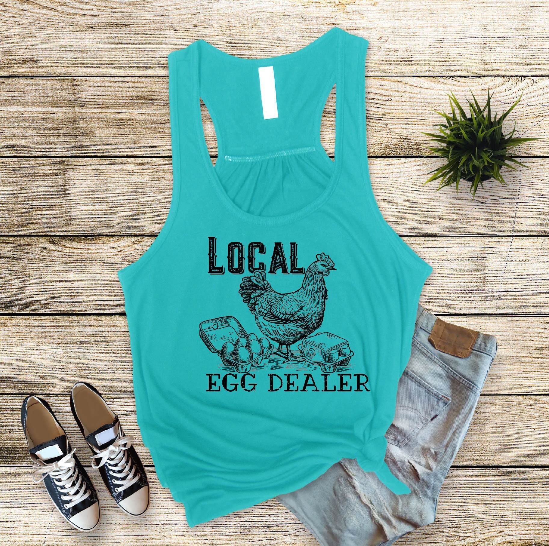 Local Egg Dealer Chicken Tank Top, Funny Chicken Mom Design