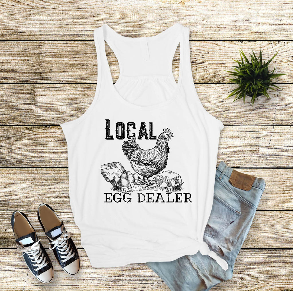 Local Egg Dealer Chicken Tank Top, Funny Chicken Mom Design