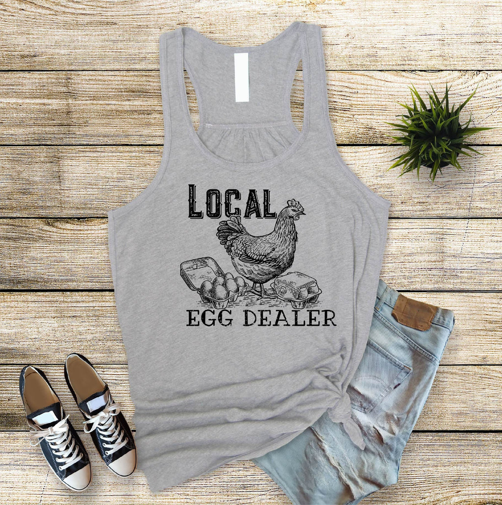 Local Egg Dealer Chicken Tank Top, Funny Chicken Mom Design