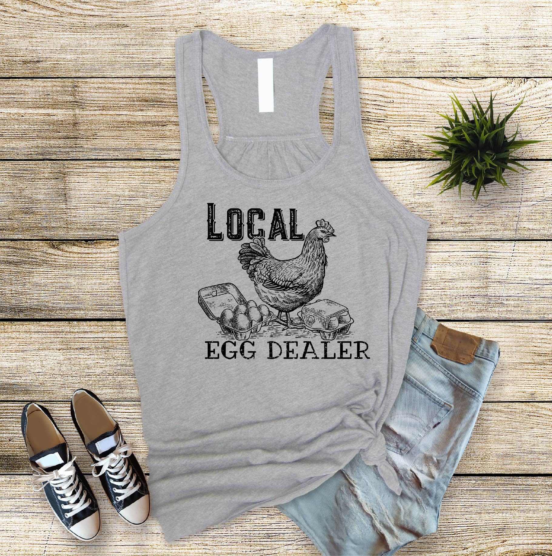 Local Egg Dealer Chicken Tank Top, Funny Chicken Mom Design