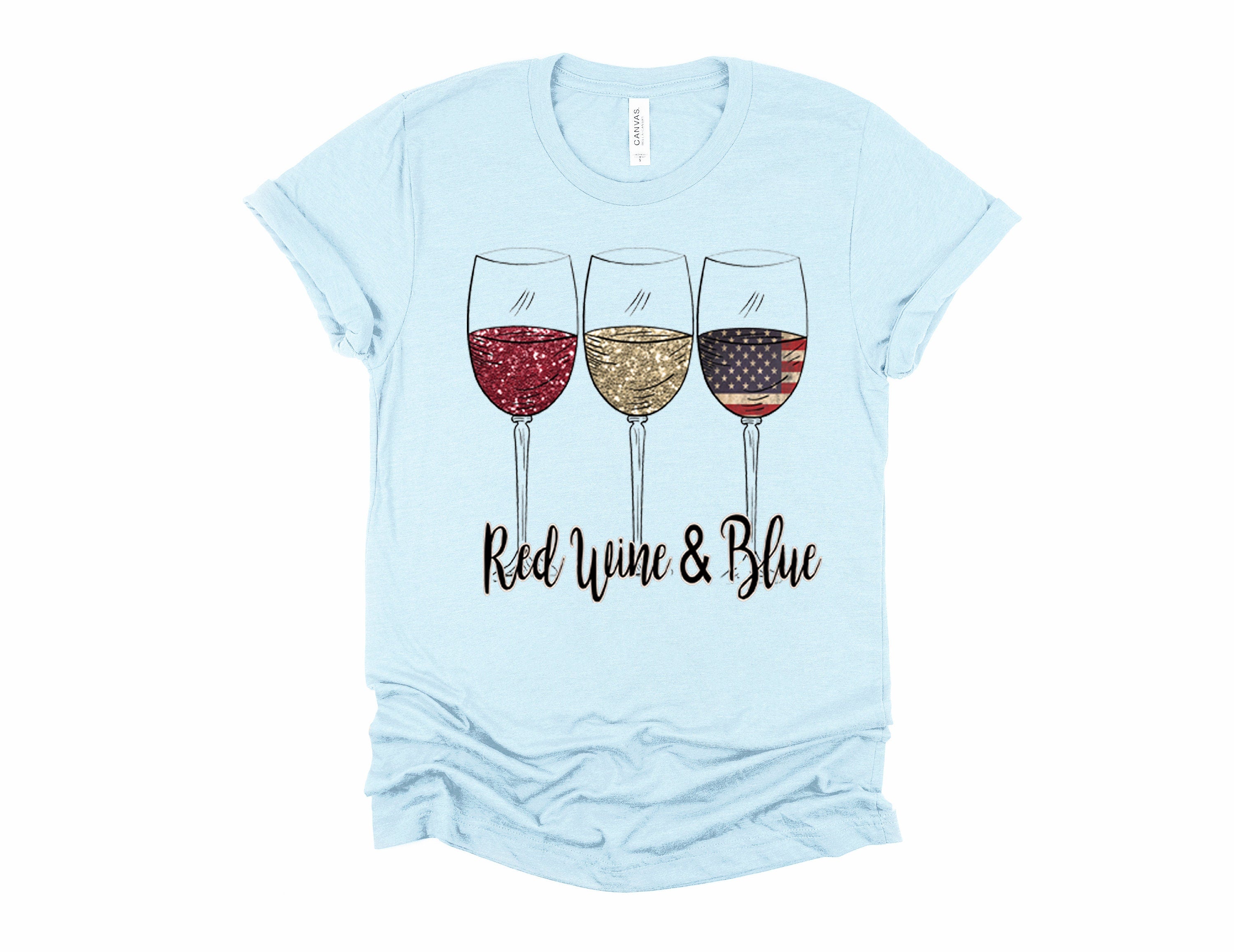 Red Wine & Blue 4th of July Tee - Patriotic Women's Shirt