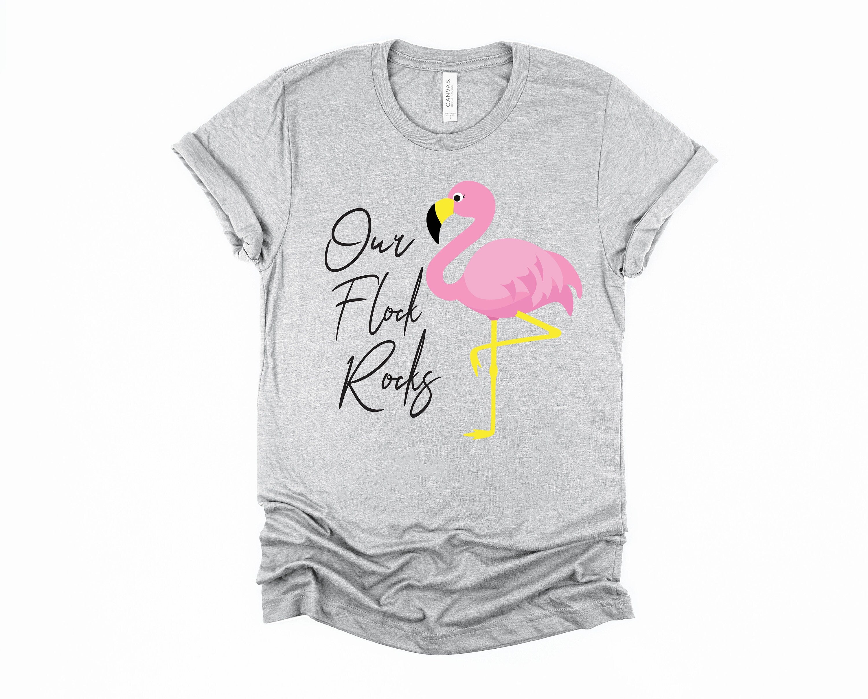 Our Flock Rocks Flamingo Tee - Summer Vacation Shirt