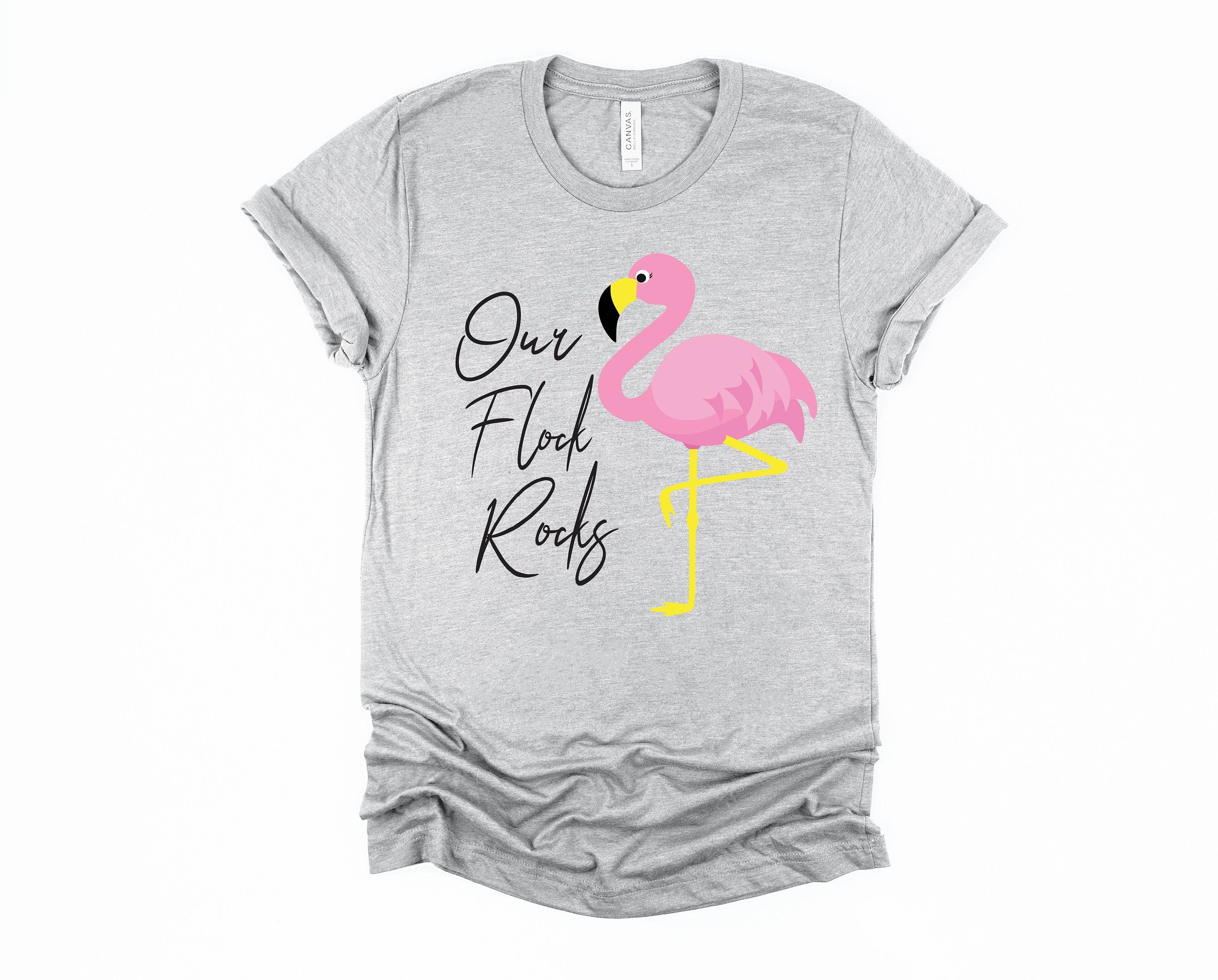 Our Flock Rocks Flamingo Tee - Summer Vacation Shirt