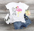 Our Flock Rocks Flamingo Tee - Summer Vacation Shirt