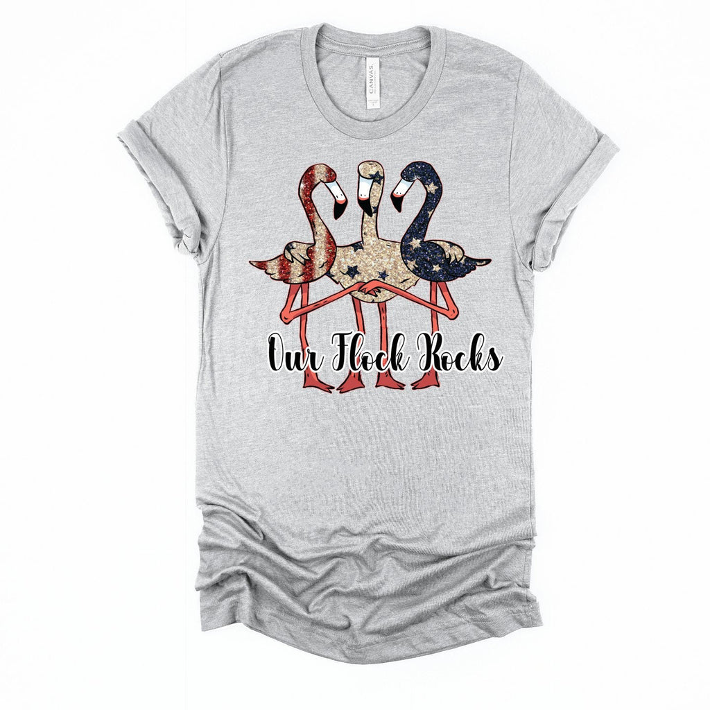 Patriotic Flamingo T-Shirt: Red White Blue 4th of July