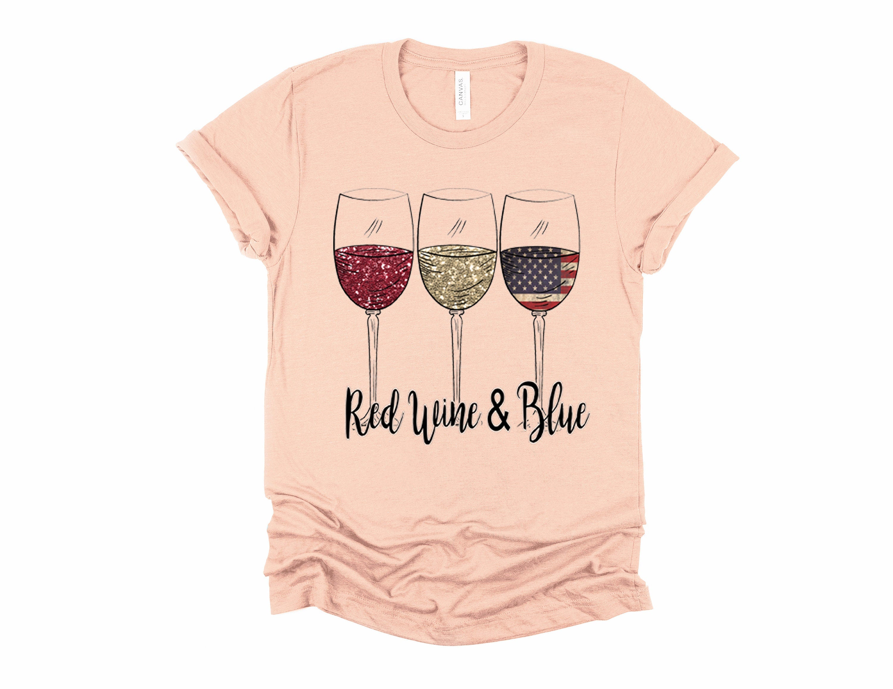 Red Wine & Blue 4th of July Tee - Patriotic Women's Shirt