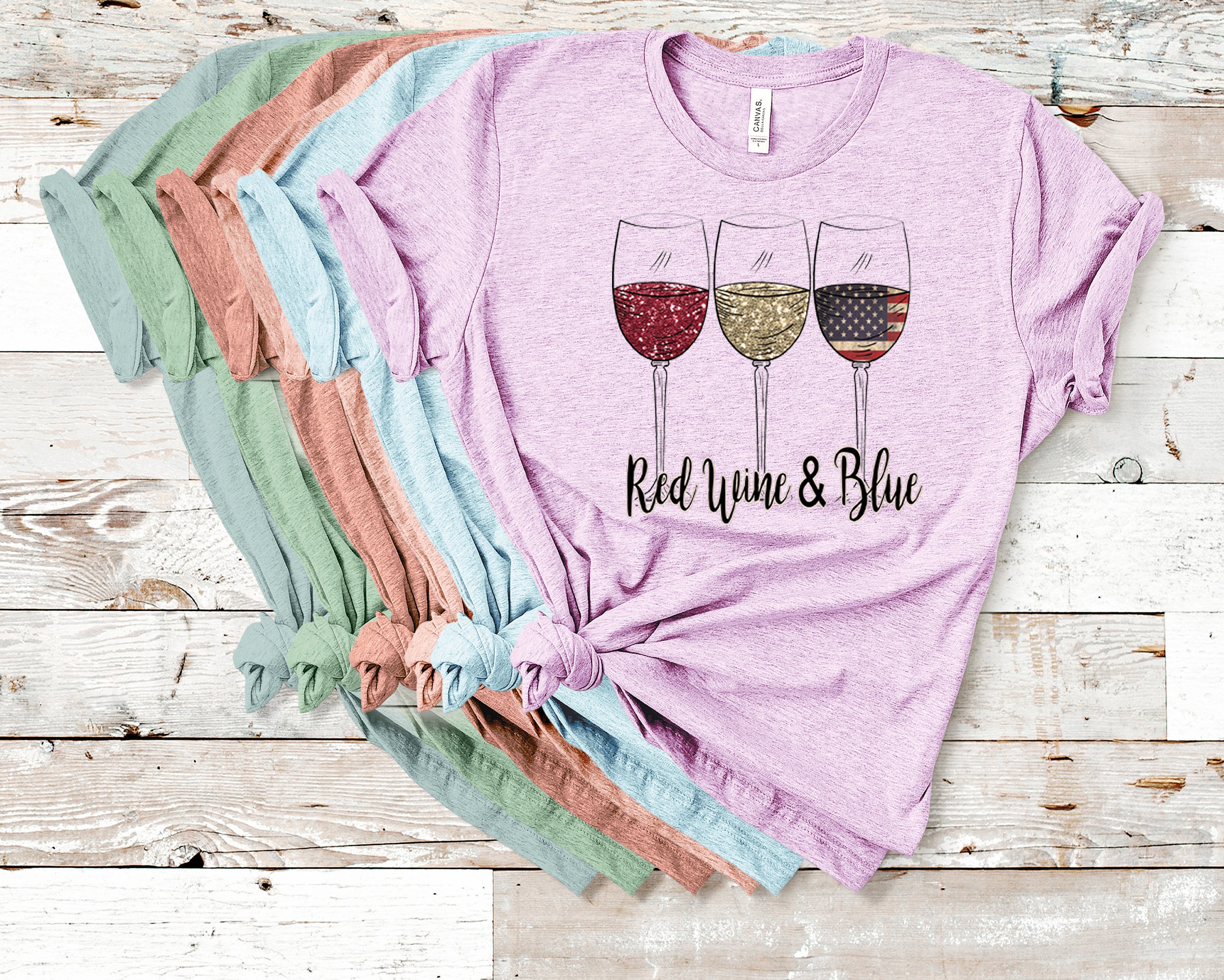 Red Wine & Blue 4th of July Tee - Patriotic Women's Shirt