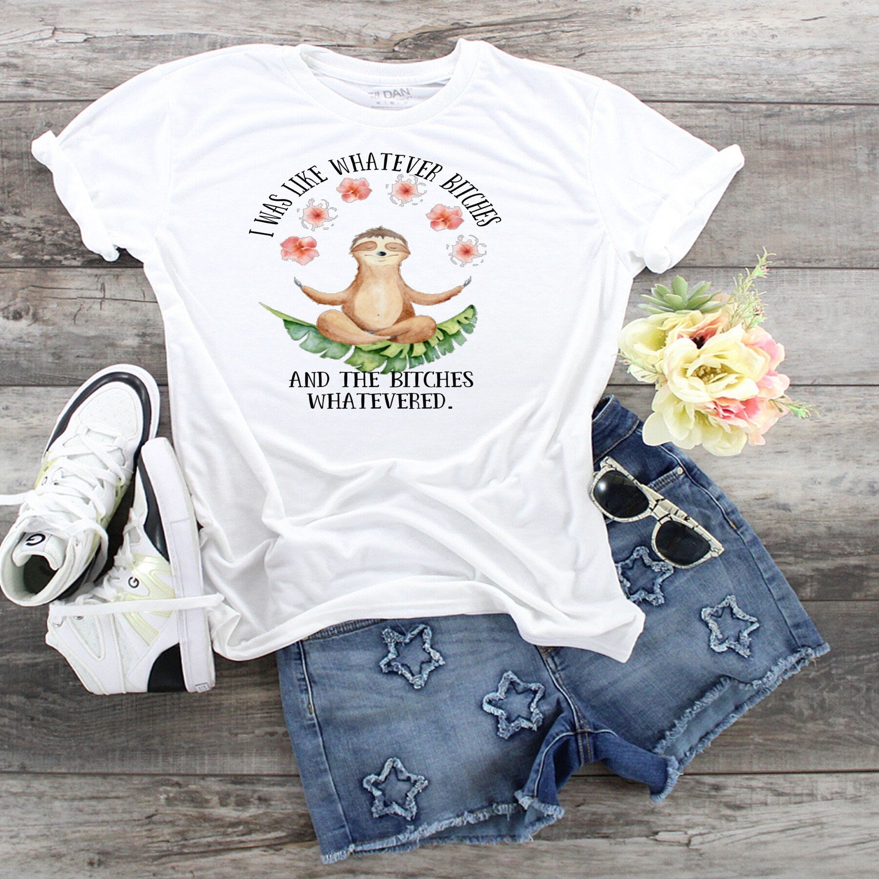 Funny Yoga Sloth T-Shirt: Sarcastic Graphic Tee
