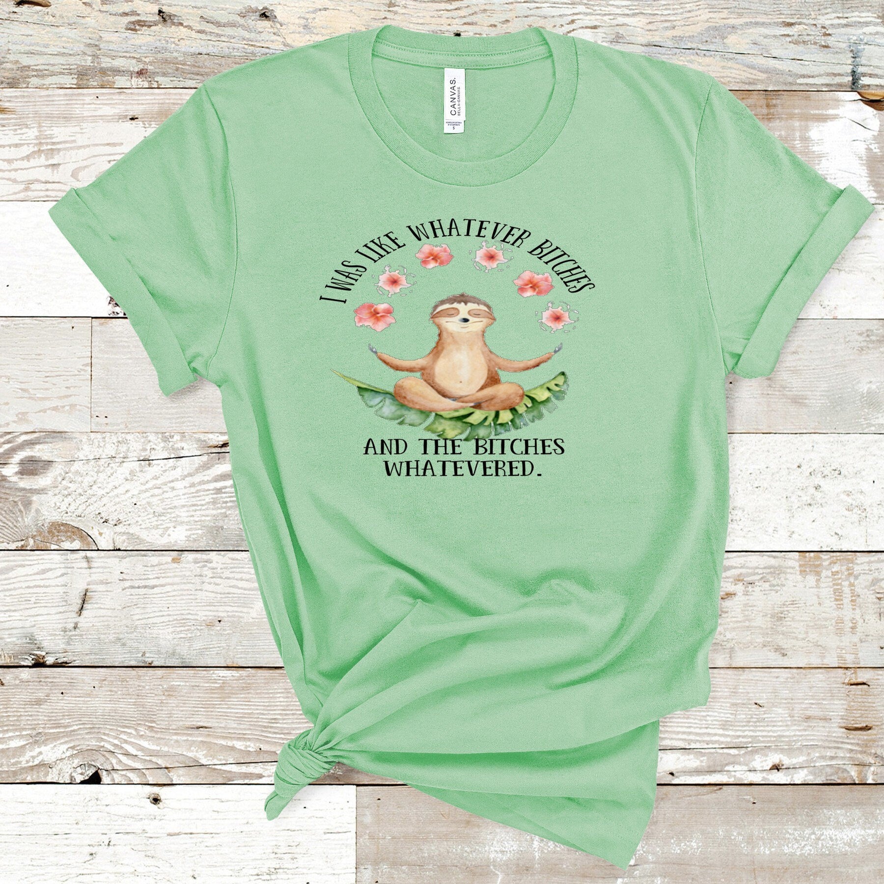 Funny Yoga Sloth T-Shirt: Sarcastic Graphic Tee