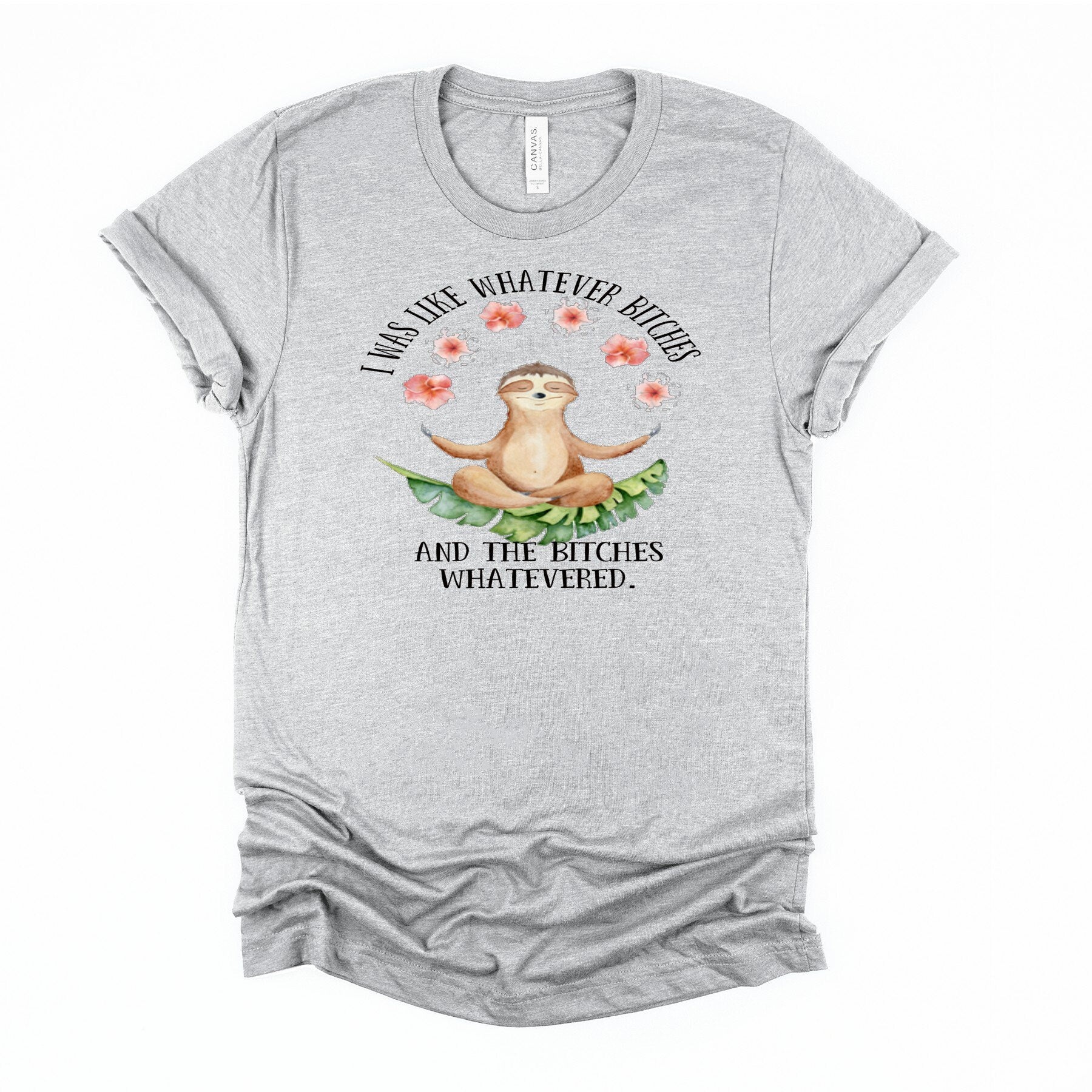 Funny Yoga Sloth T-Shirt: Sarcastic Graphic Tee