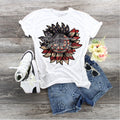 All American Mama T-Shirt: Patriotic Sunflower Flag Tee