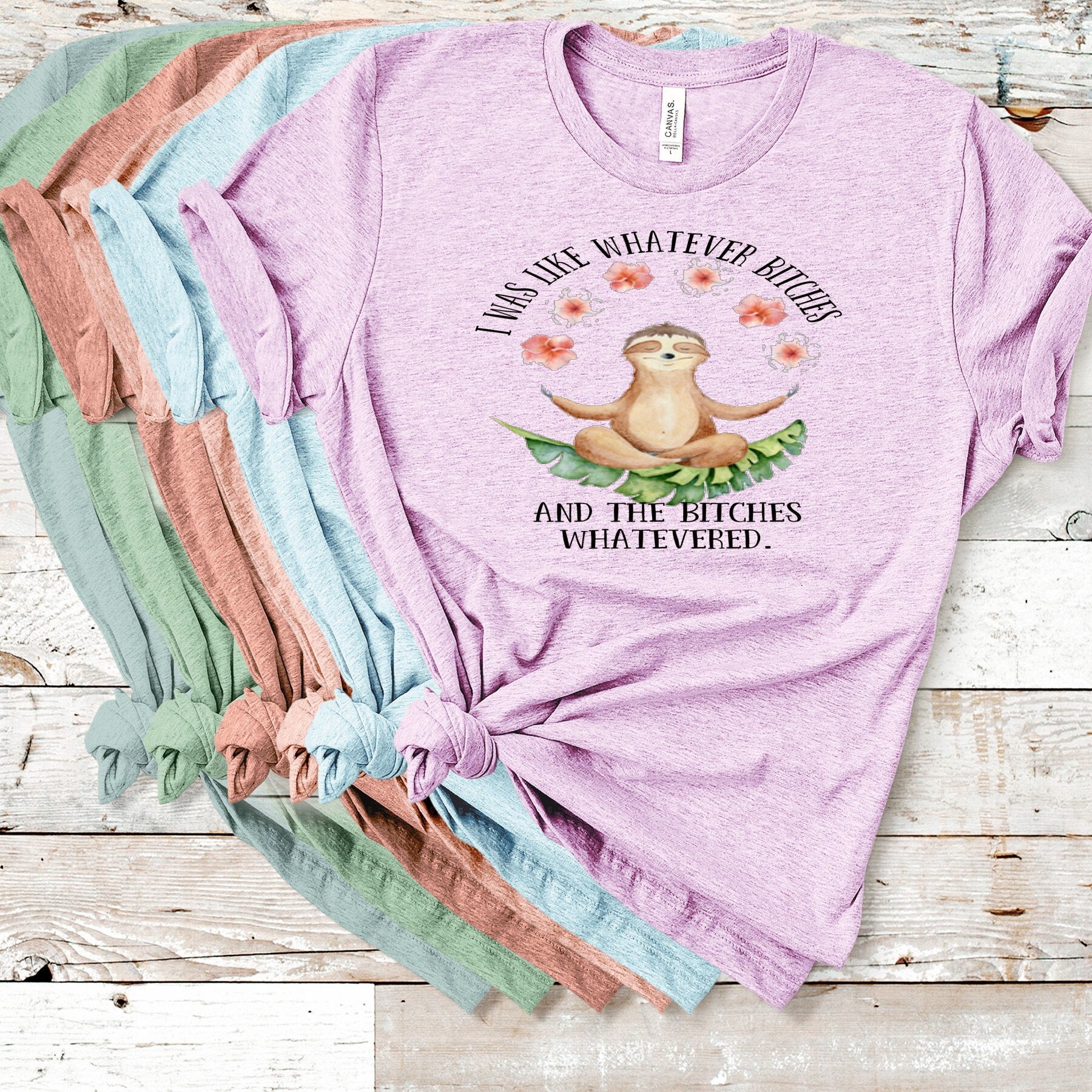 Funny Yoga Sloth T-Shirt: Sarcastic Graphic Tee