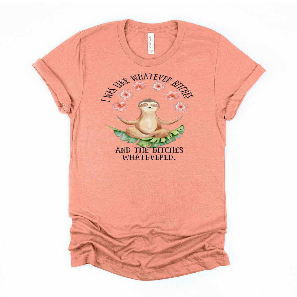 Funny Yoga Sloth T-Shirt: Sarcastic Graphic Tee