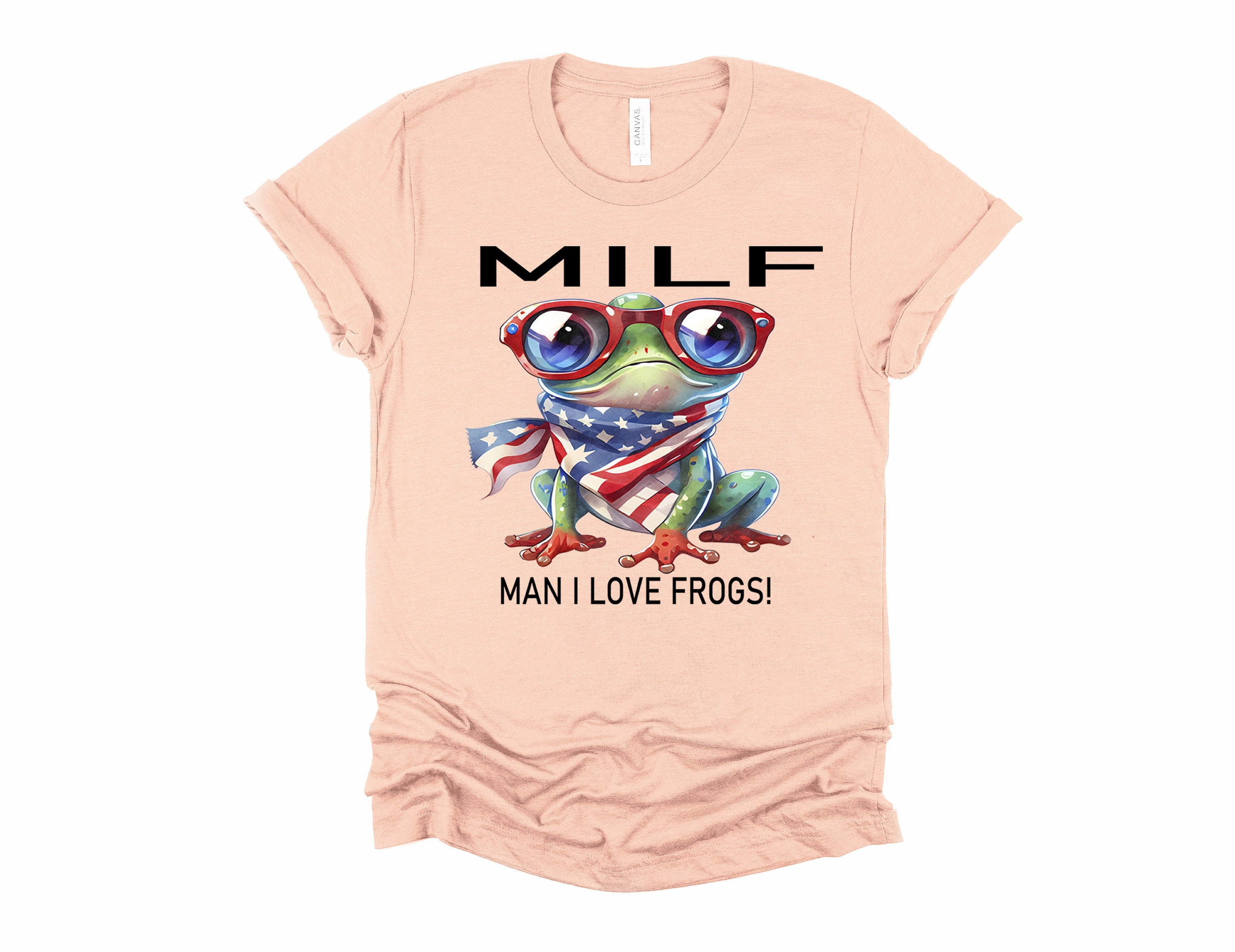 MILF Man I Love Frogs T-Shirt, Patriotic Frog July 4th Tee