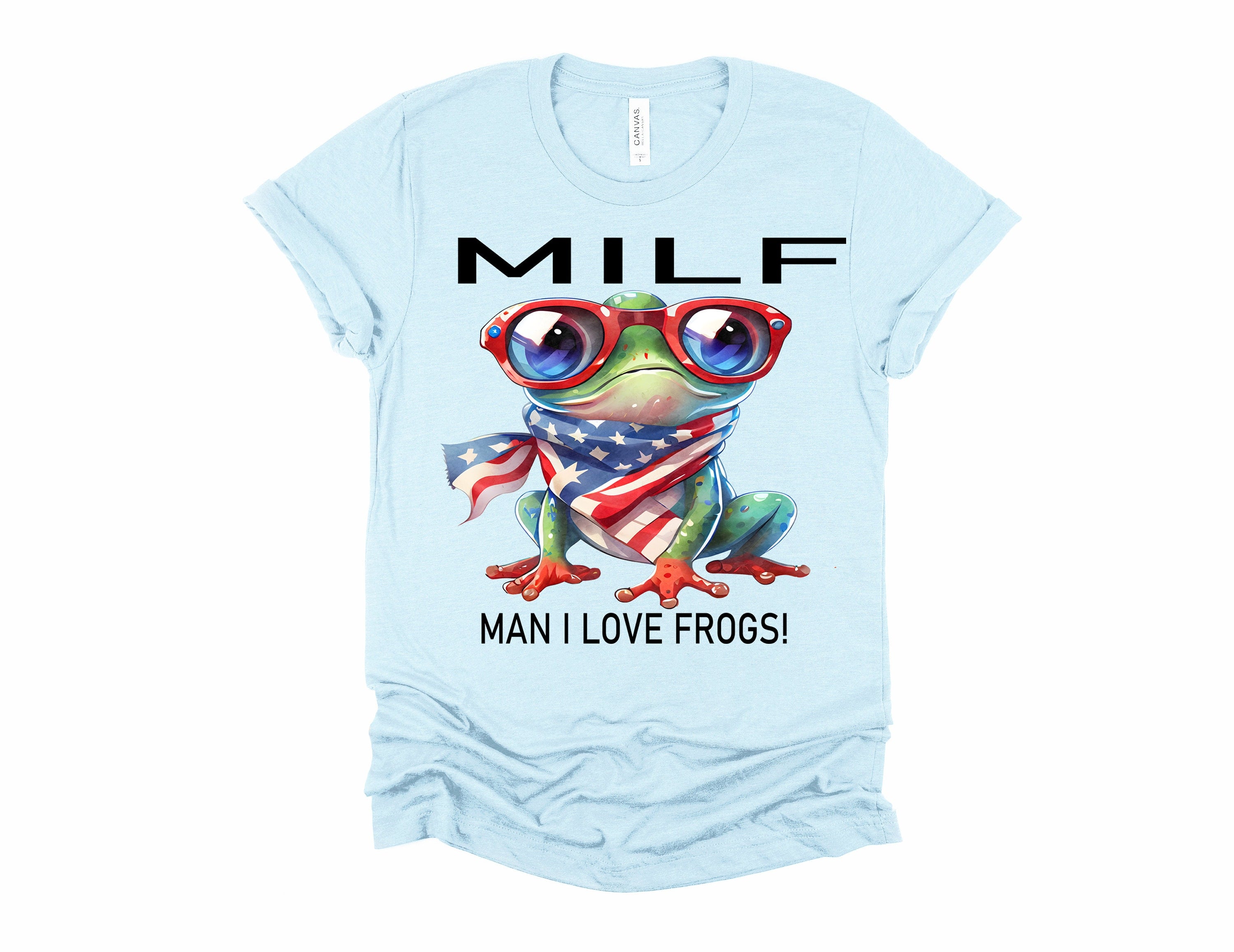 MILF Man I Love Frogs T-Shirt, Patriotic Frog July 4th Tee