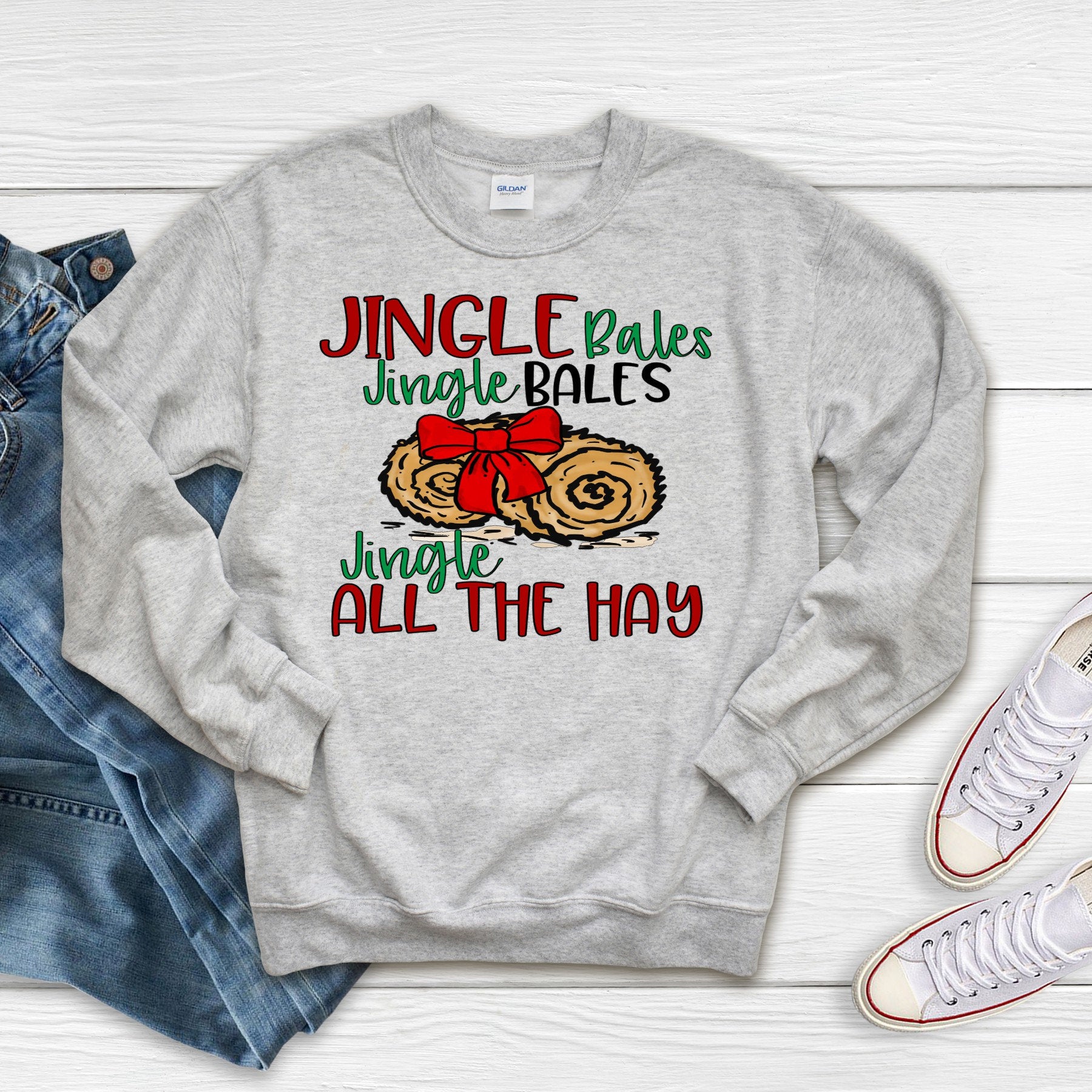 Jingle All The Hay Sweatshirt: Christmas Farm Bales, Horse Lover Gift
