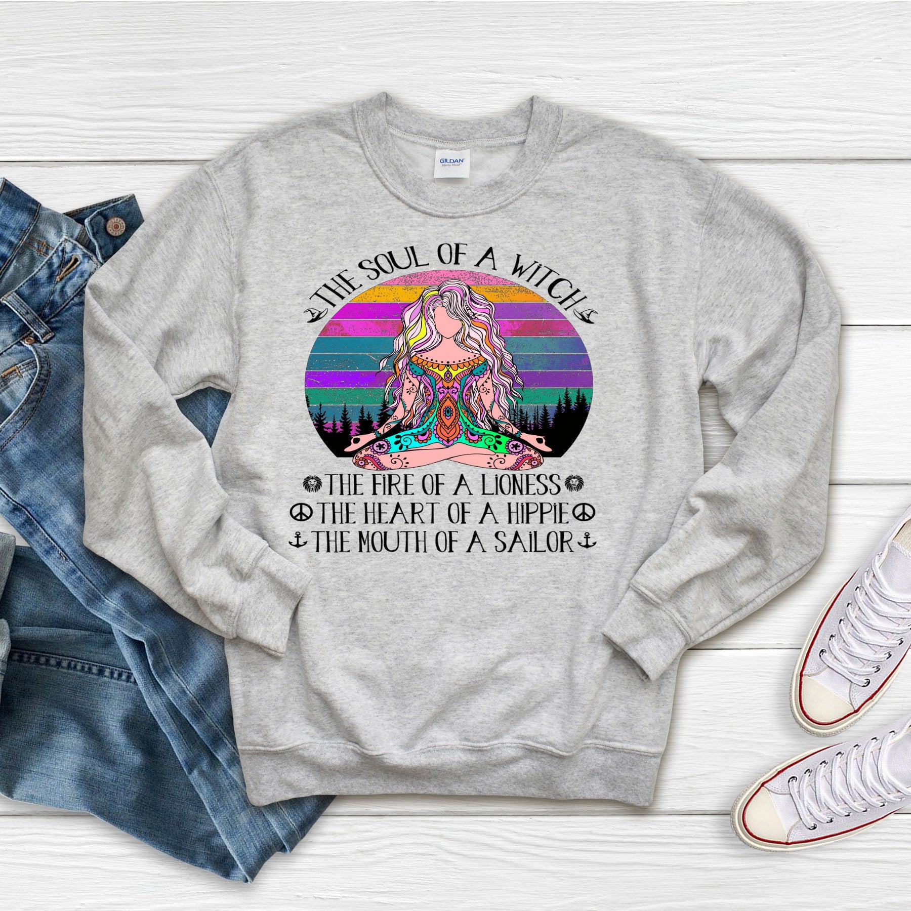 Soul Of A Witch T-Shirt, Hippie Lioness Sailor Design